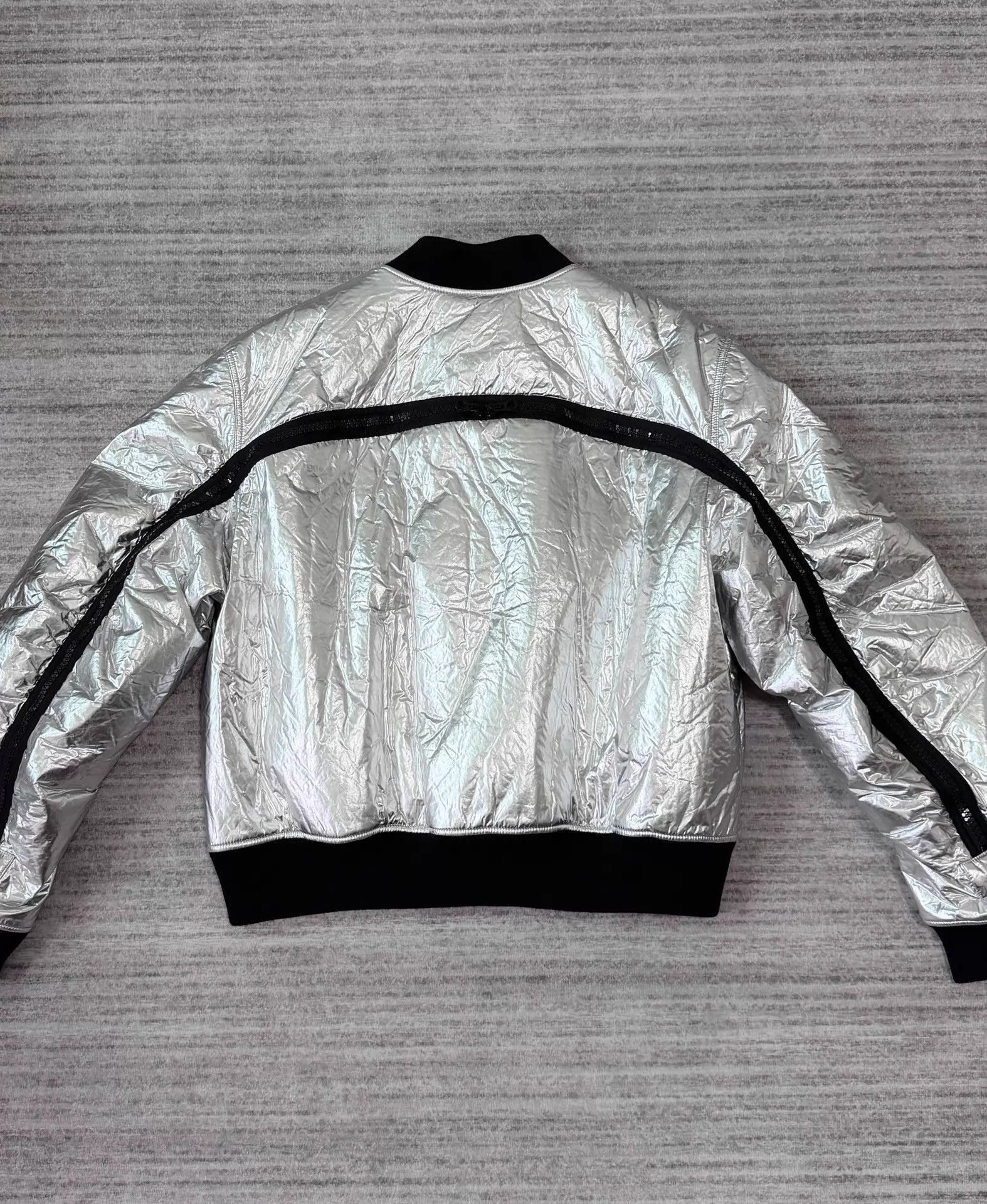 Dries Van Noten Silver Back Zip Cotton Bomber Jacket Size US L / EU 52-54 / 3 - 3 Thumbnail