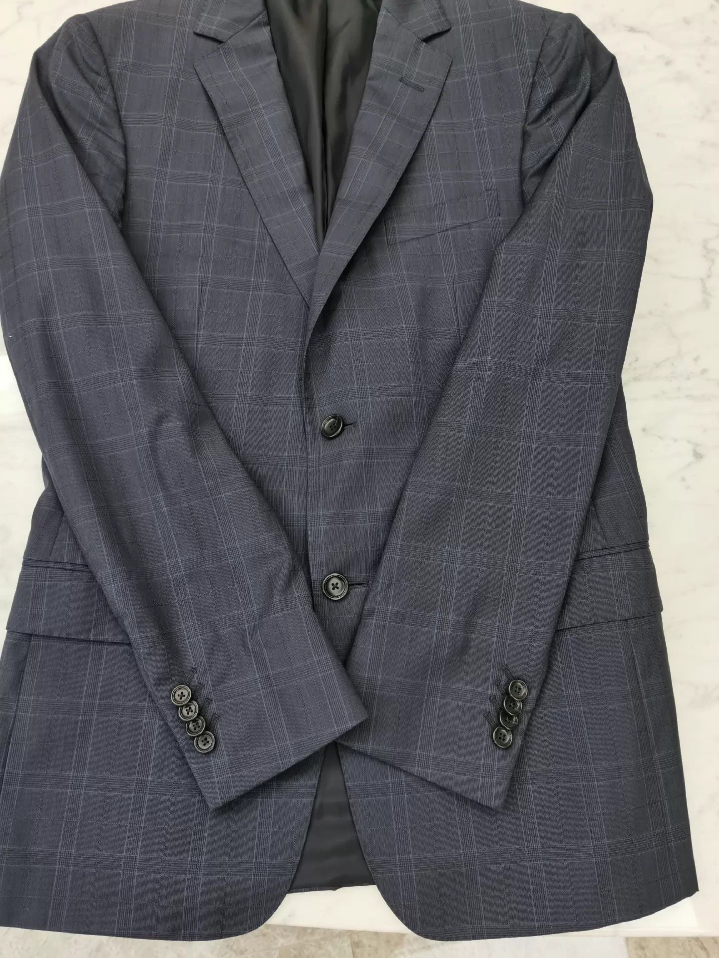 Z Zegna Stylish Blue Check Suit Jacket, Size 48 Size US M / EU 48-50 / 2 - 8 Thumbnail