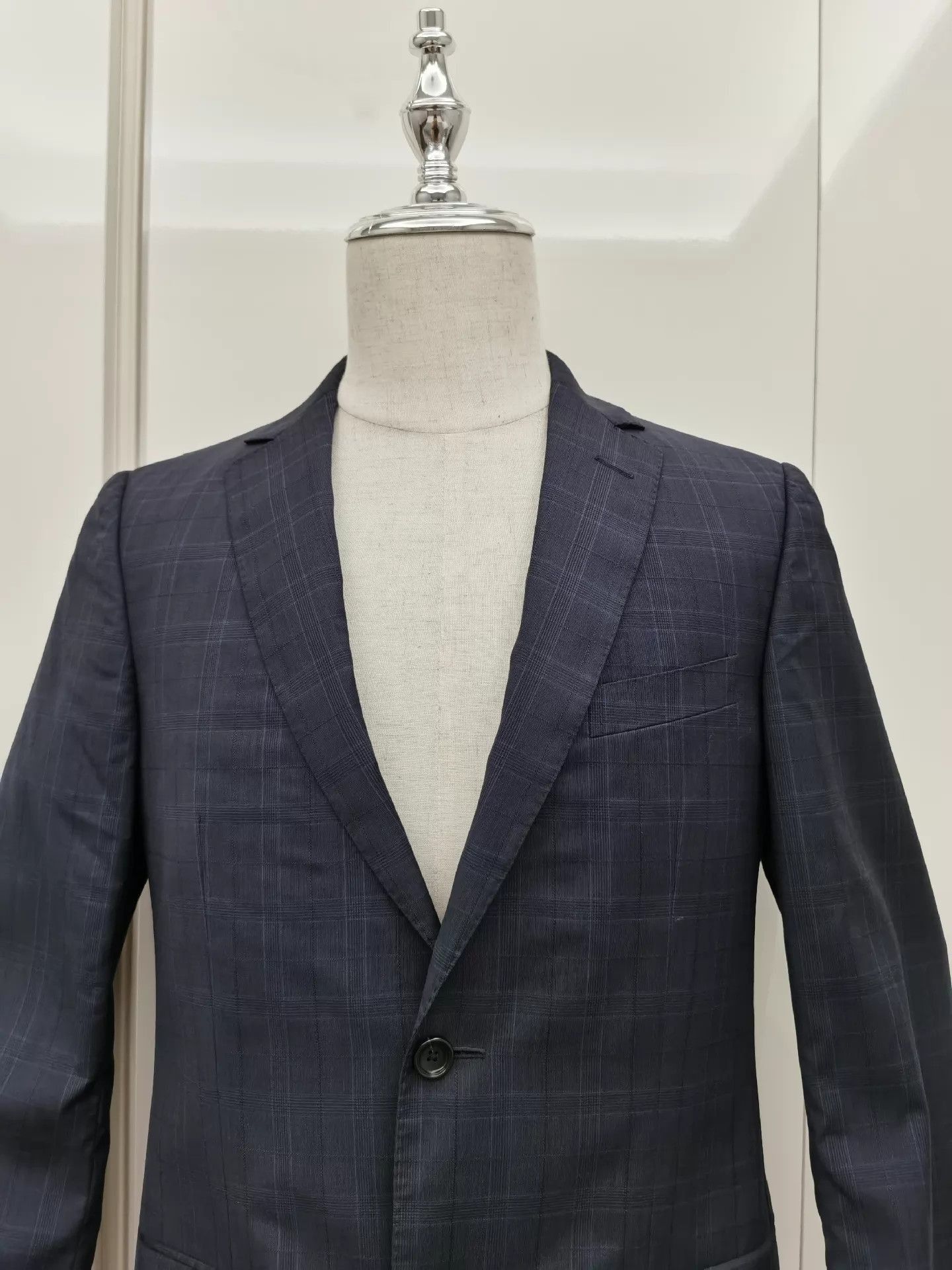 Z Zegna Stylish Blue Check Suit Jacket, Size 48 Size US M / EU 48-50 / 2 - 6 Thumbnail