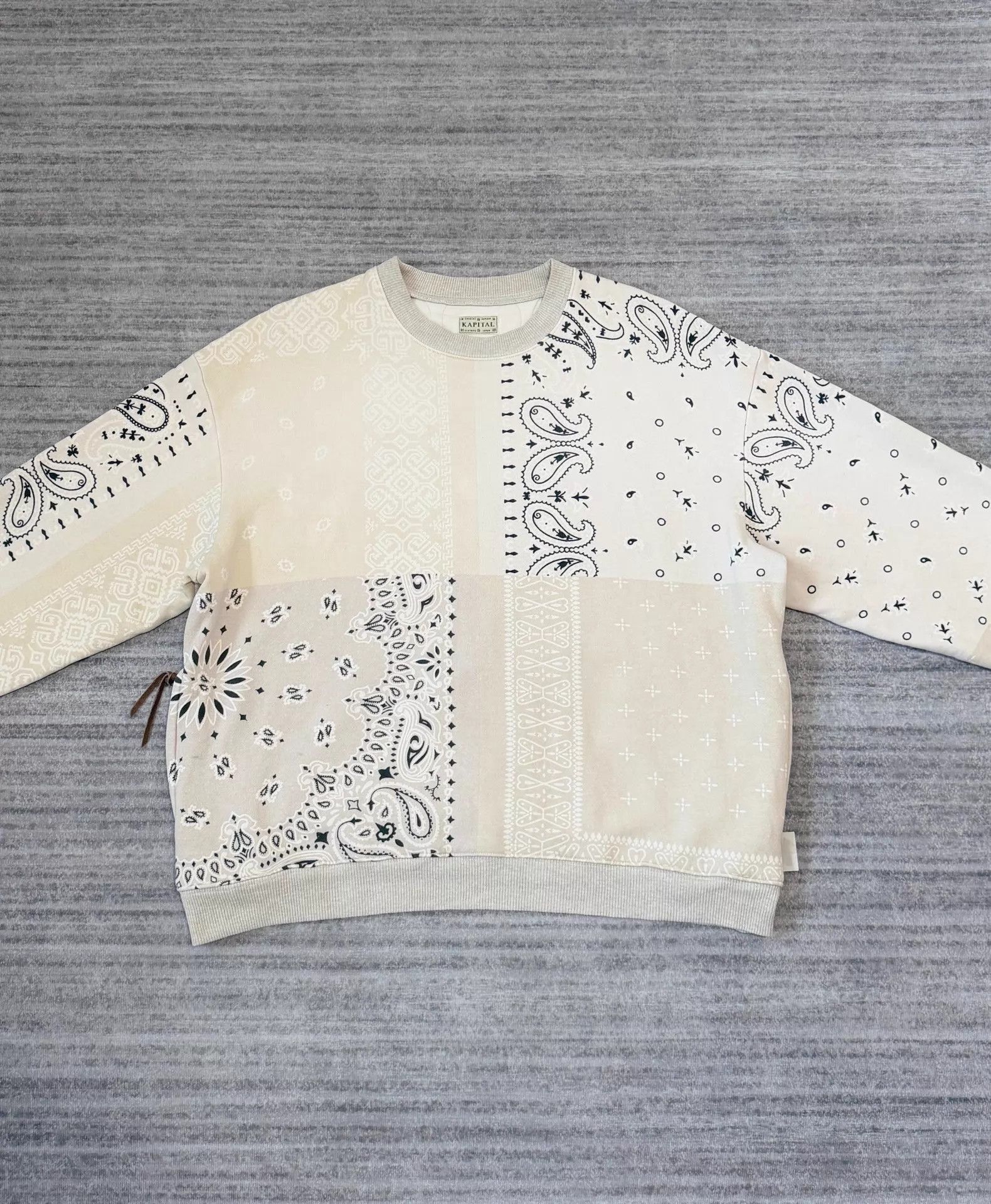 Kapital Color-Blocked Beige Big Sweatshirt Size US S / EU 44-46 / 1 - 2 Thumbnail