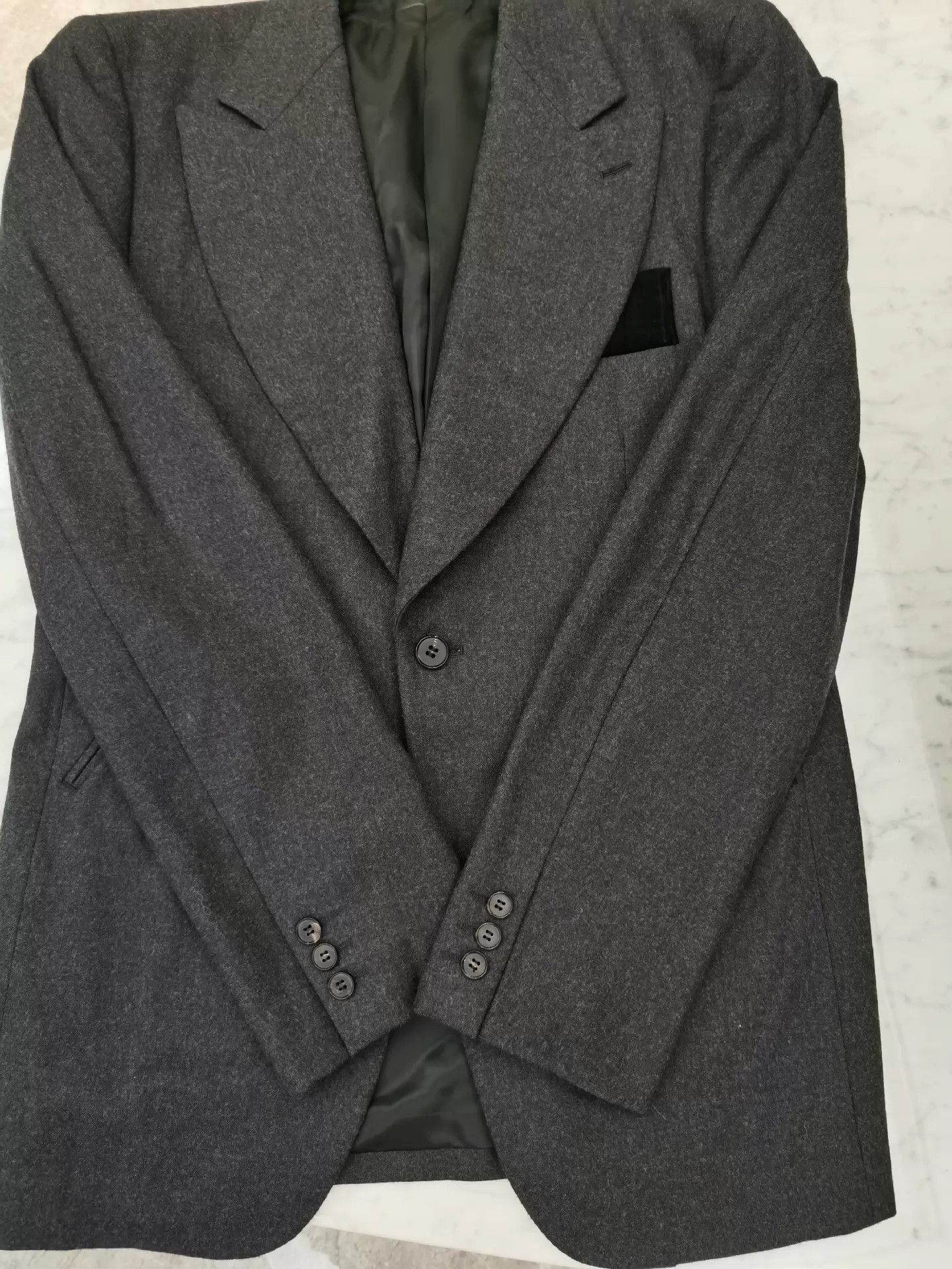 Comme des Garcons SHIRT Minimalist Wool Suit Jacket in Black Size US M / EU 48-50 / 2 - 5 Thumbnail