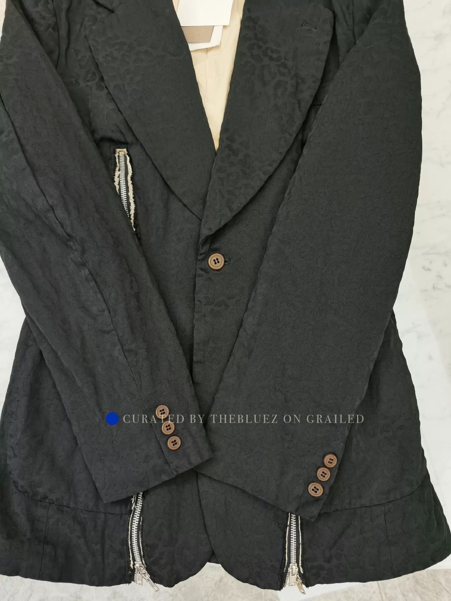 Comme des Garcons Textured Black Blazer with Cinched Detail Size US M / EU 48-50 / 2 - 6 Thumbnail