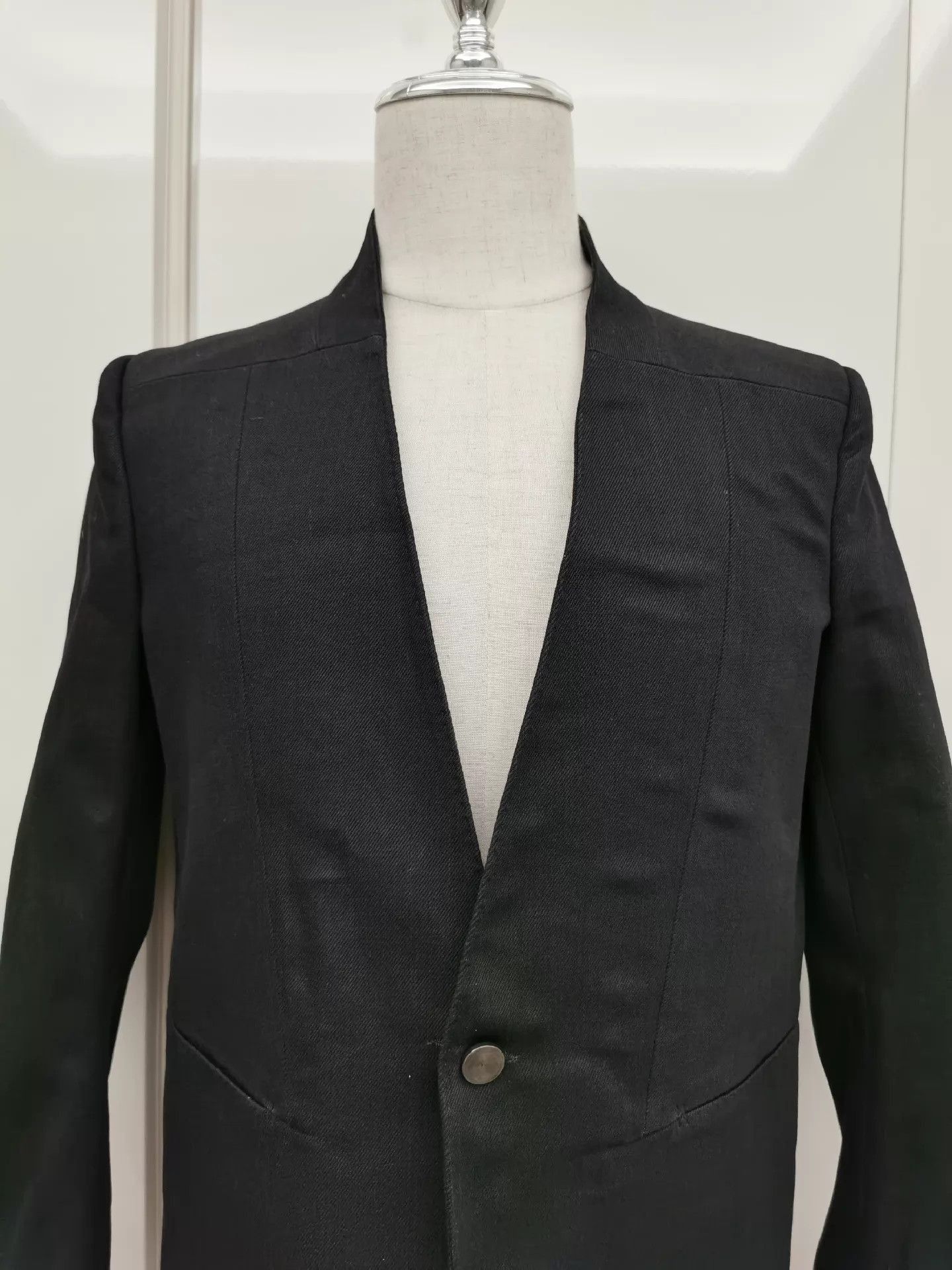 Boris Bidjan Saberi Unique Black Blazer with Distinctive Shoulder Design Size US S / EU 44-46 / 1 - 2 Thumbnail
