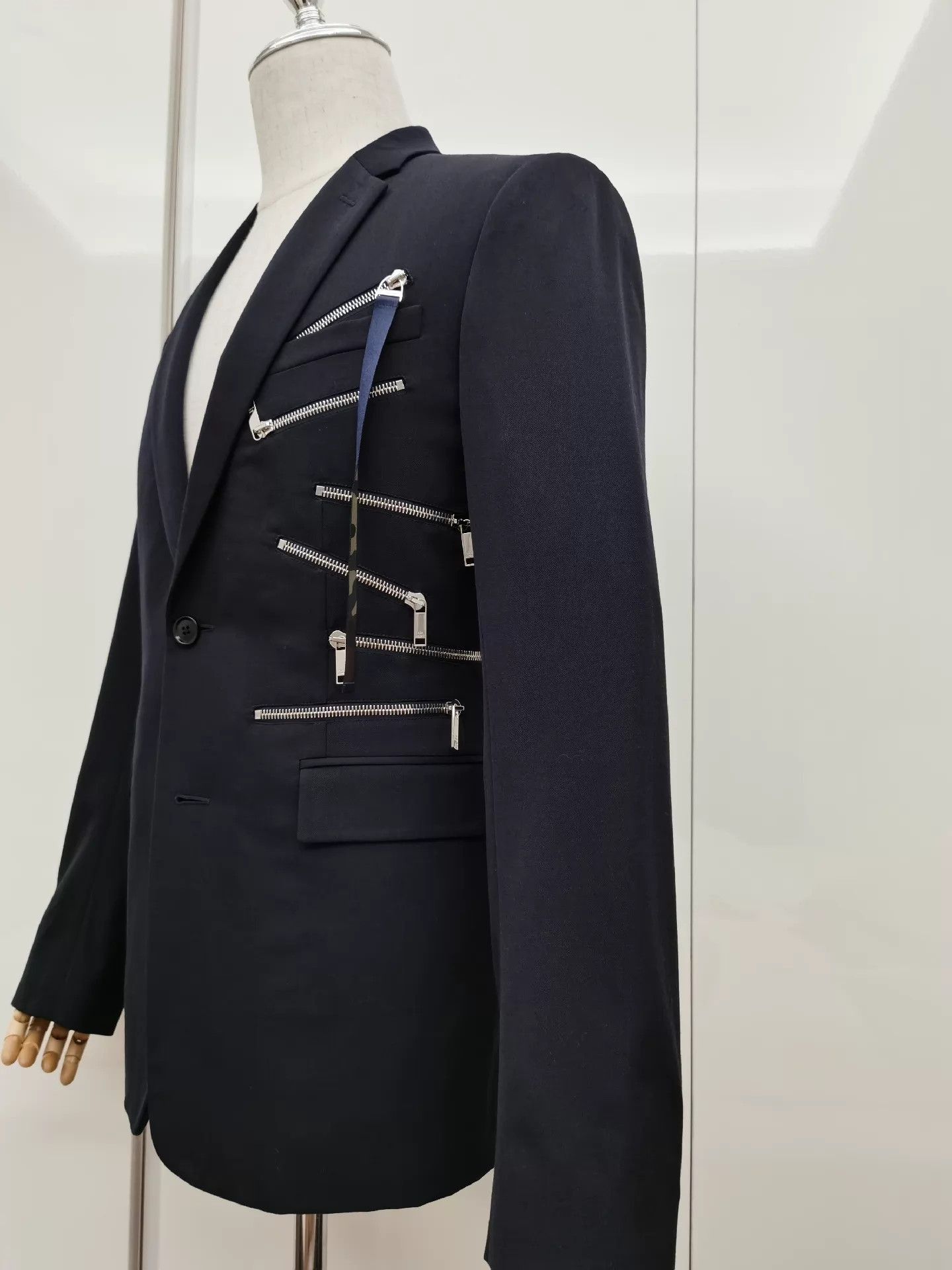Dior Black Zipper Ribbon Blazer Size US M / EU 48-50 / 2 - 2 Thumbnail