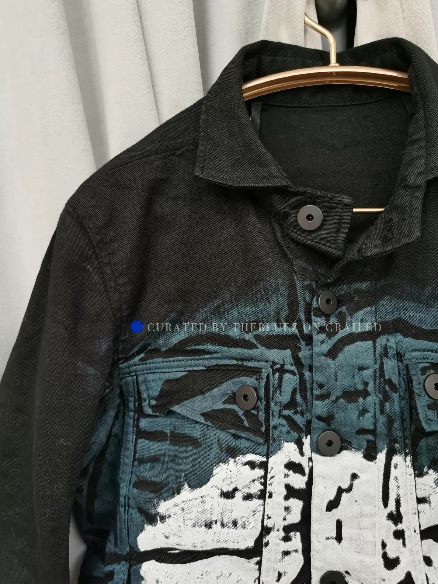 11 By Boris Bidjan Saberi Rare Black Splatter Denim Jacket Size US M / EU 48-50 / 2 - 6 Thumbnail
