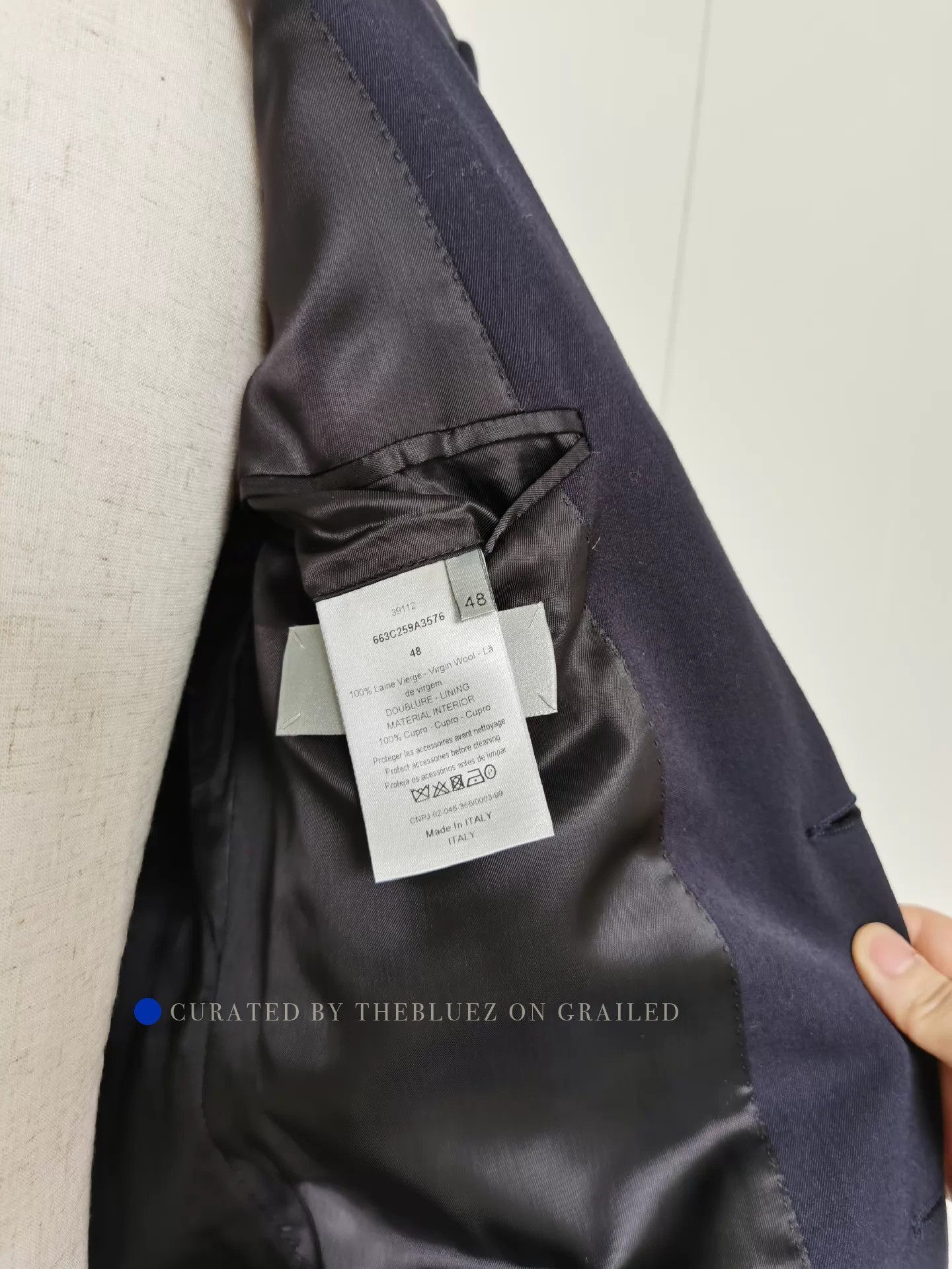 Dior Stylish Blue Wool Suit with Multi-Zip Design Size US M / EU 48-50 / 2 - 8 Thumbnail