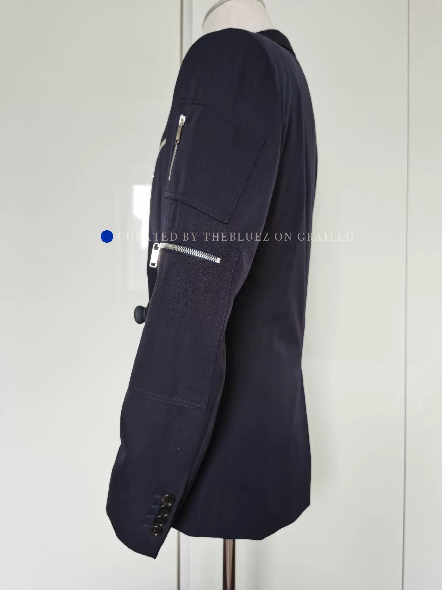 Dior Stylish Blue Wool Suit with Multi-Zip Design Size US M / EU 48-50 / 2 - 7 Thumbnail