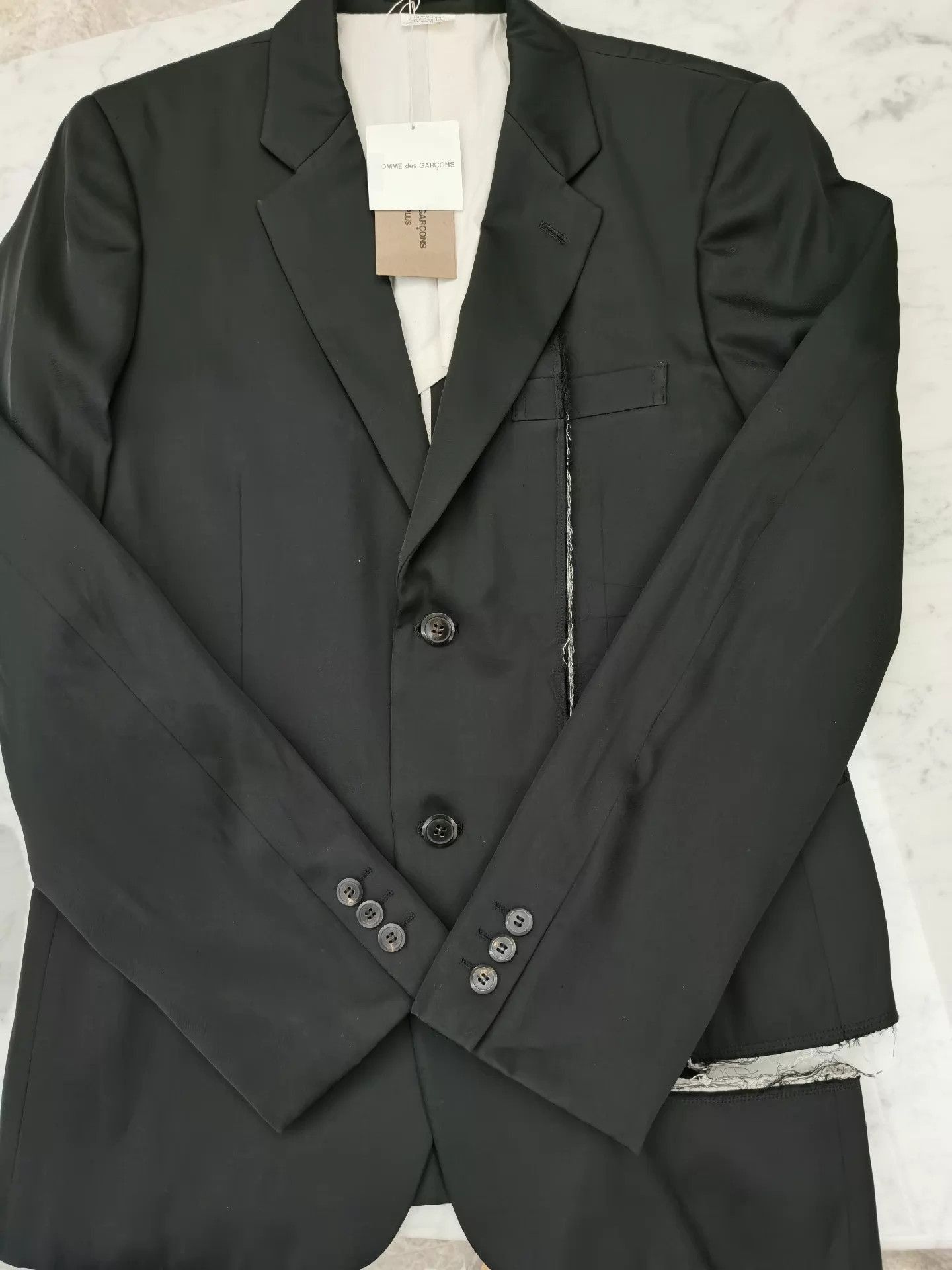 Comme des Garcons Distressed Black Blazer - Japan Limited Edition Size US M / EU 48-50 / 2 - 6 Thumbnail