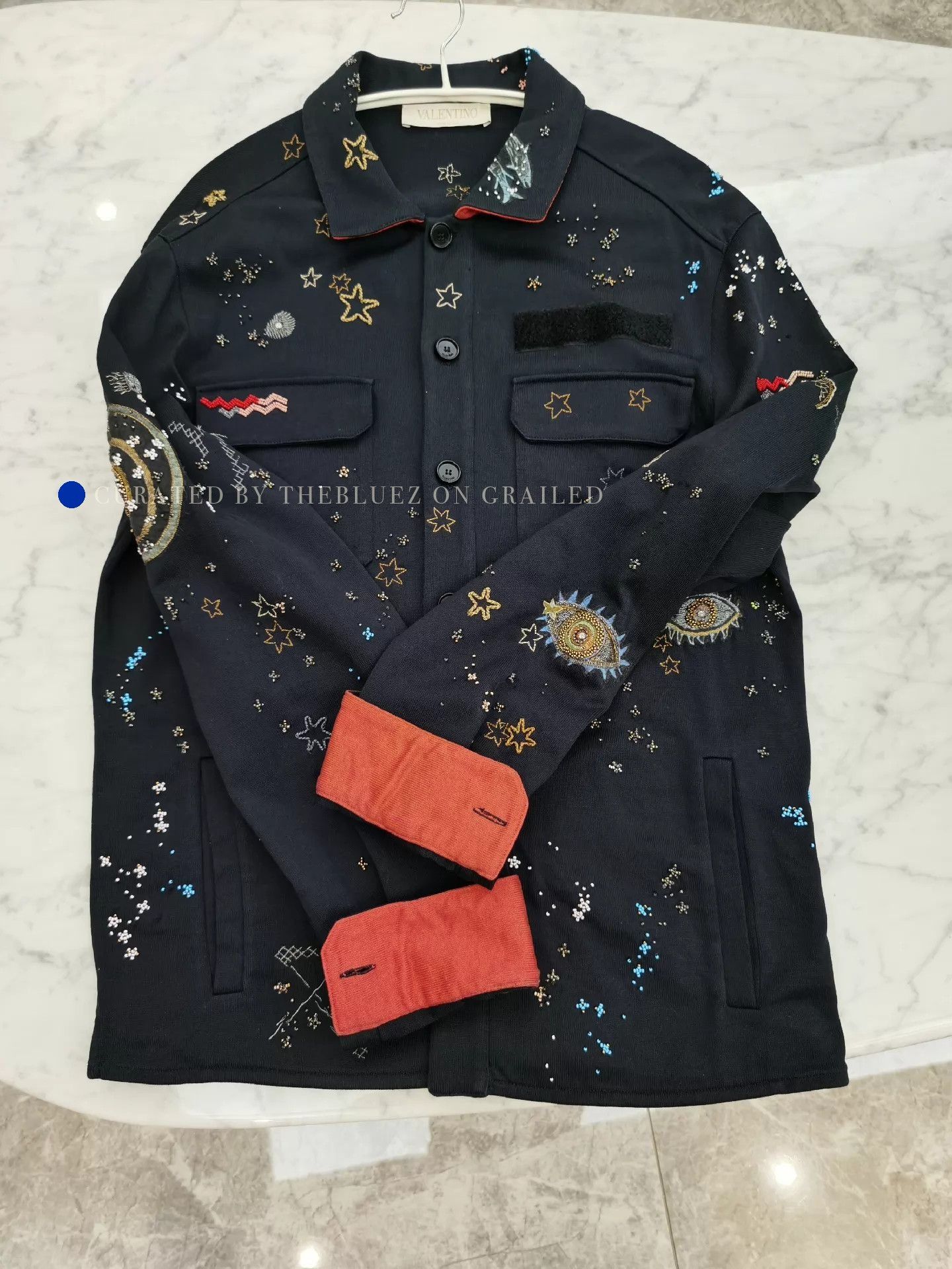 Valentino Unique 3D Beaded Cardigan in Black Size US M / EU 48-50 / 2 - 2 Thumbnail
