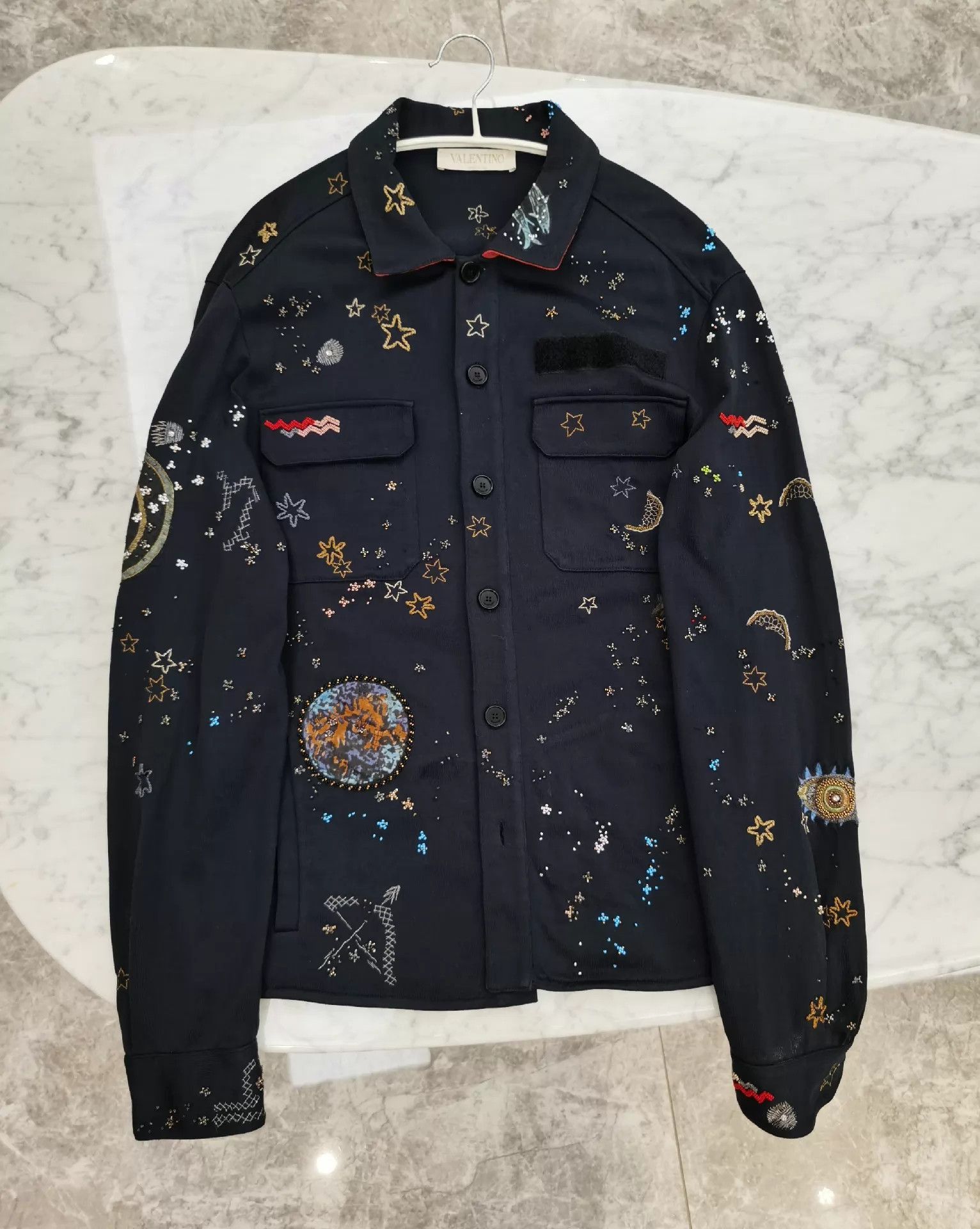 Valentino Unique 3D Beaded Cardigan in Black Size US M / EU 48-50 / 2 - 4 Thumbnail