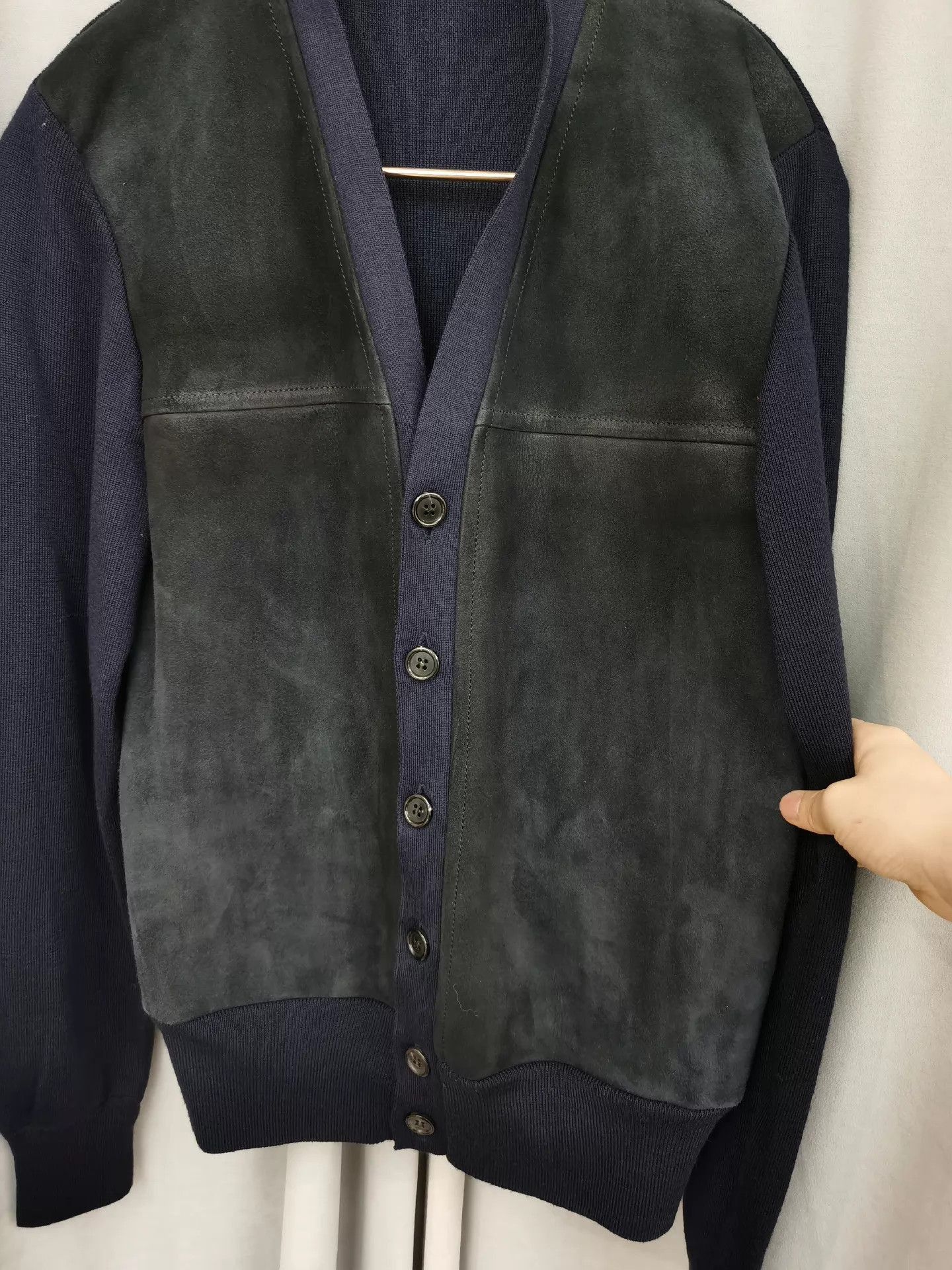Prada Multi Wool-Suede V-Neck Cardigan Size S Size US S / EU 44-46 / 1 - 8 Thumbnail