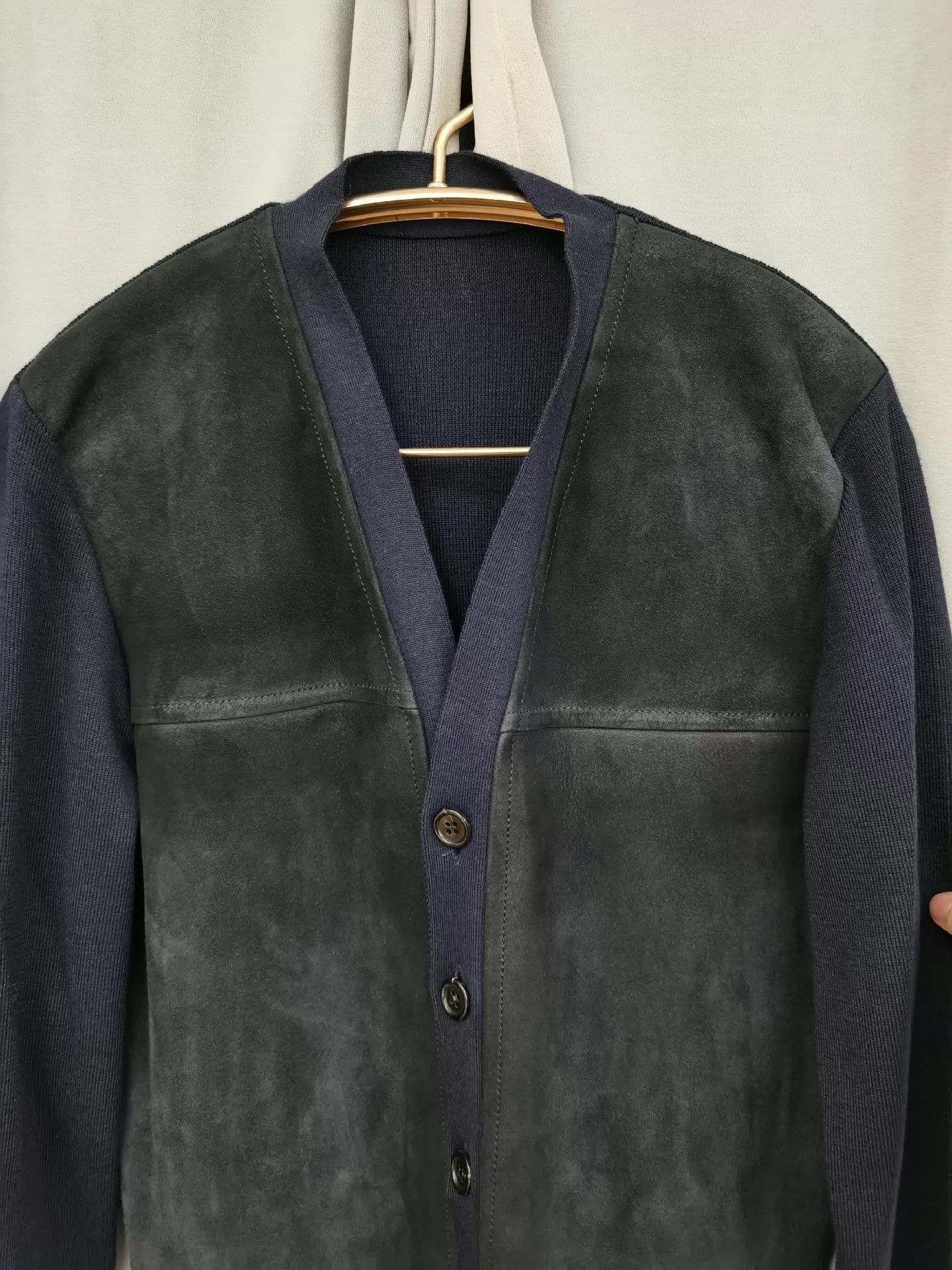 Prada Multi Wool-Suede V-Neck Cardigan Size S Size US S / EU 44-46 / 1 - 2 Thumbnail
