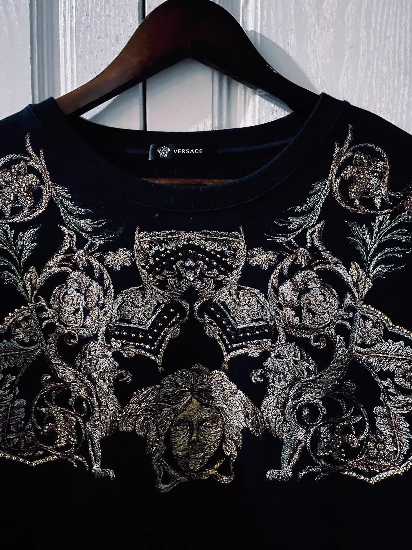 Versace Medusa Crystal Embroidered Sweatshirt Size US XXL / EU 58 / 5 - 3 Thumbnail