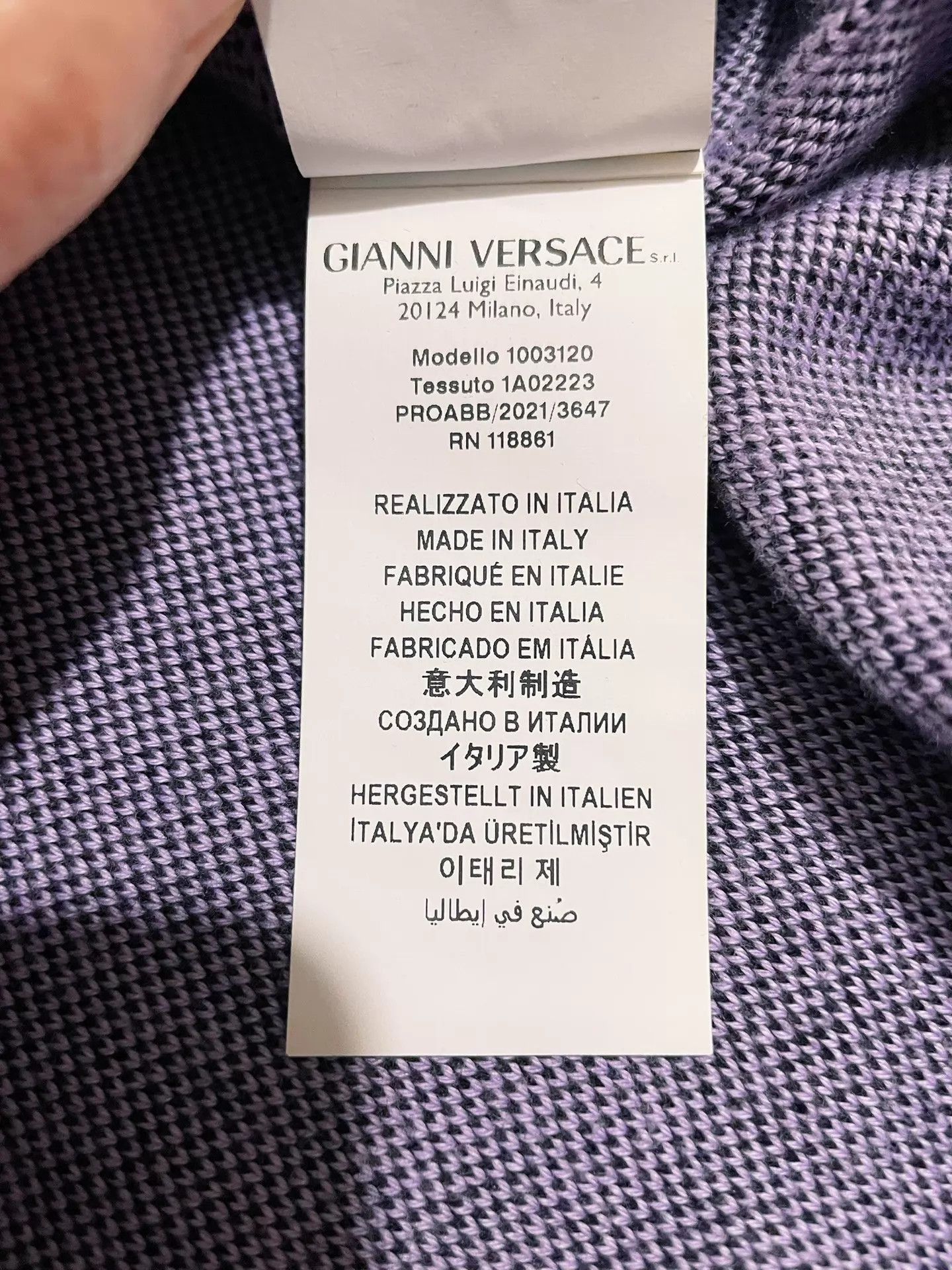 Versace Medusa-Embroidered Purple Knit Sweater Size US M / EU 48-50 / 2 - 8 Thumbnail