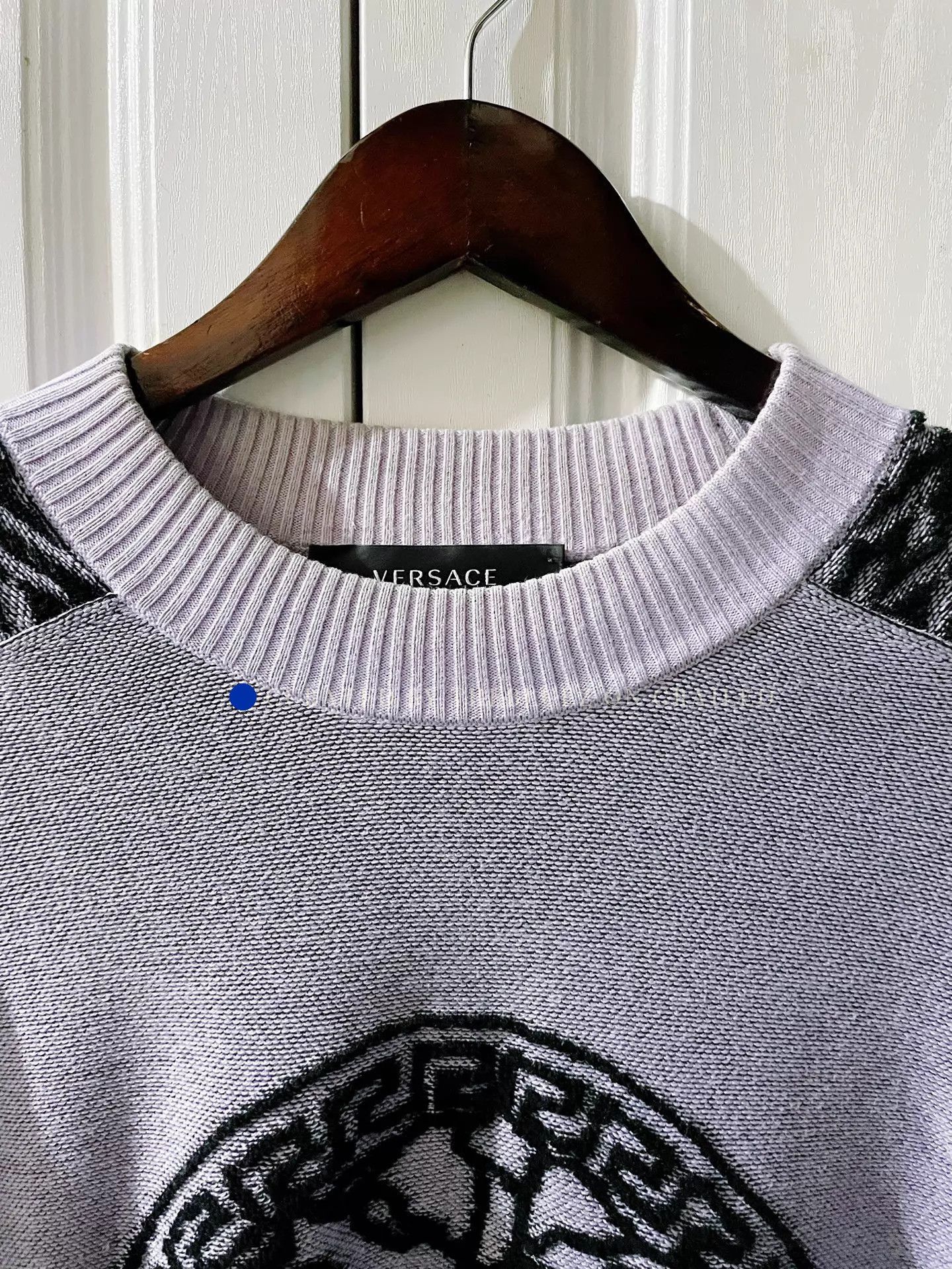 Versace Medusa-Embroidered Purple Knit Sweater Size US M / EU 48-50 / 2 - 3 Thumbnail