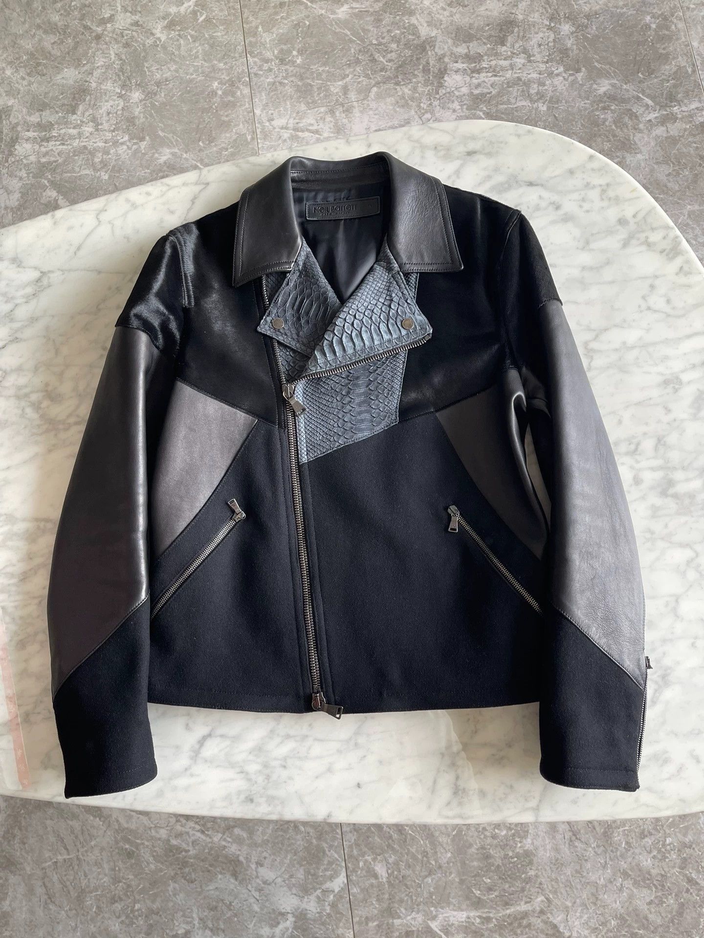 Neil Barrett Paneled Leather Jacket in Black Size US S / EU 44-46 / 1 - 2 Thumbnail