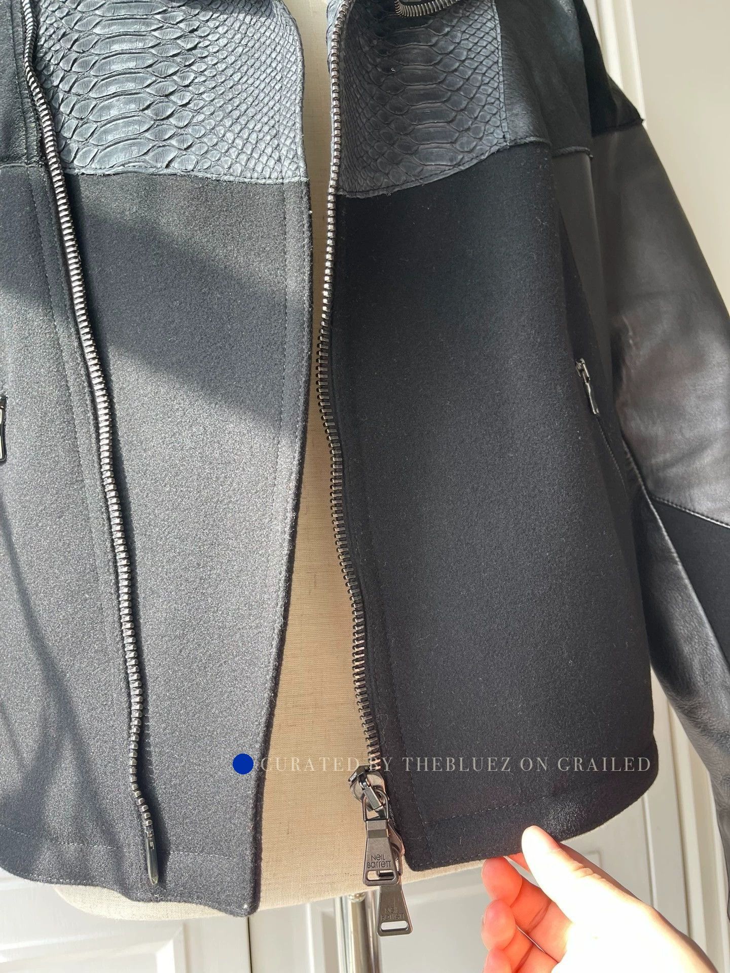 Neil Barrett Paneled Leather Jacket in Black Size US S / EU 44-46 / 1 - 5 Thumbnail