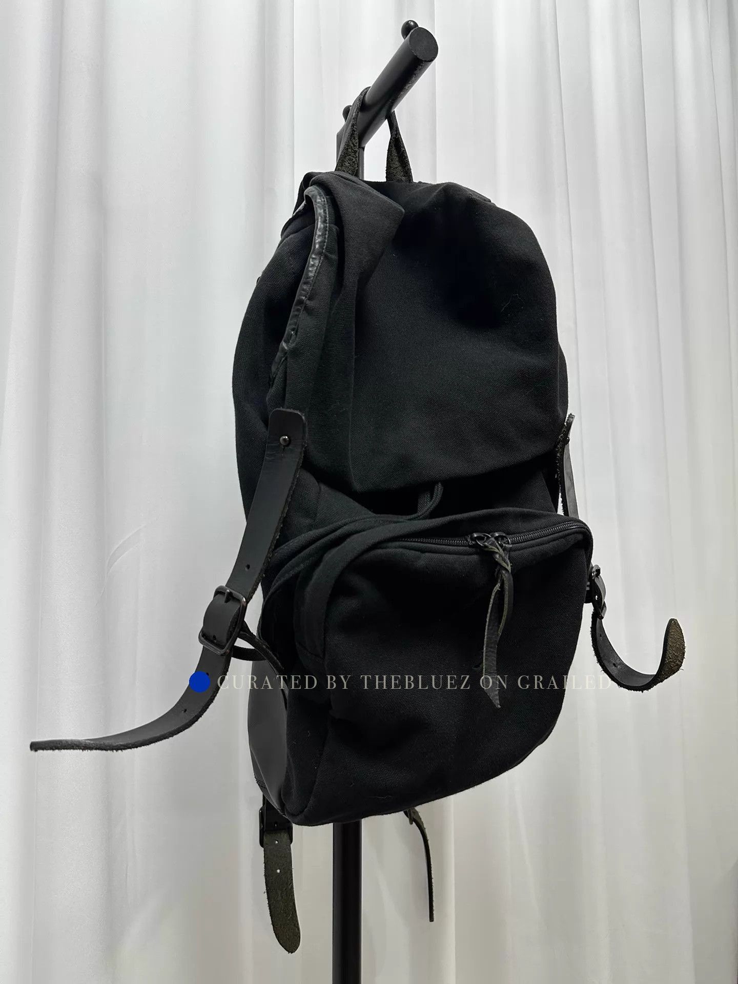 Yohji Yamamoto Stylish Washed Cowhide Panelled Backpack Size ONE SIZE - 2 Thumbnail