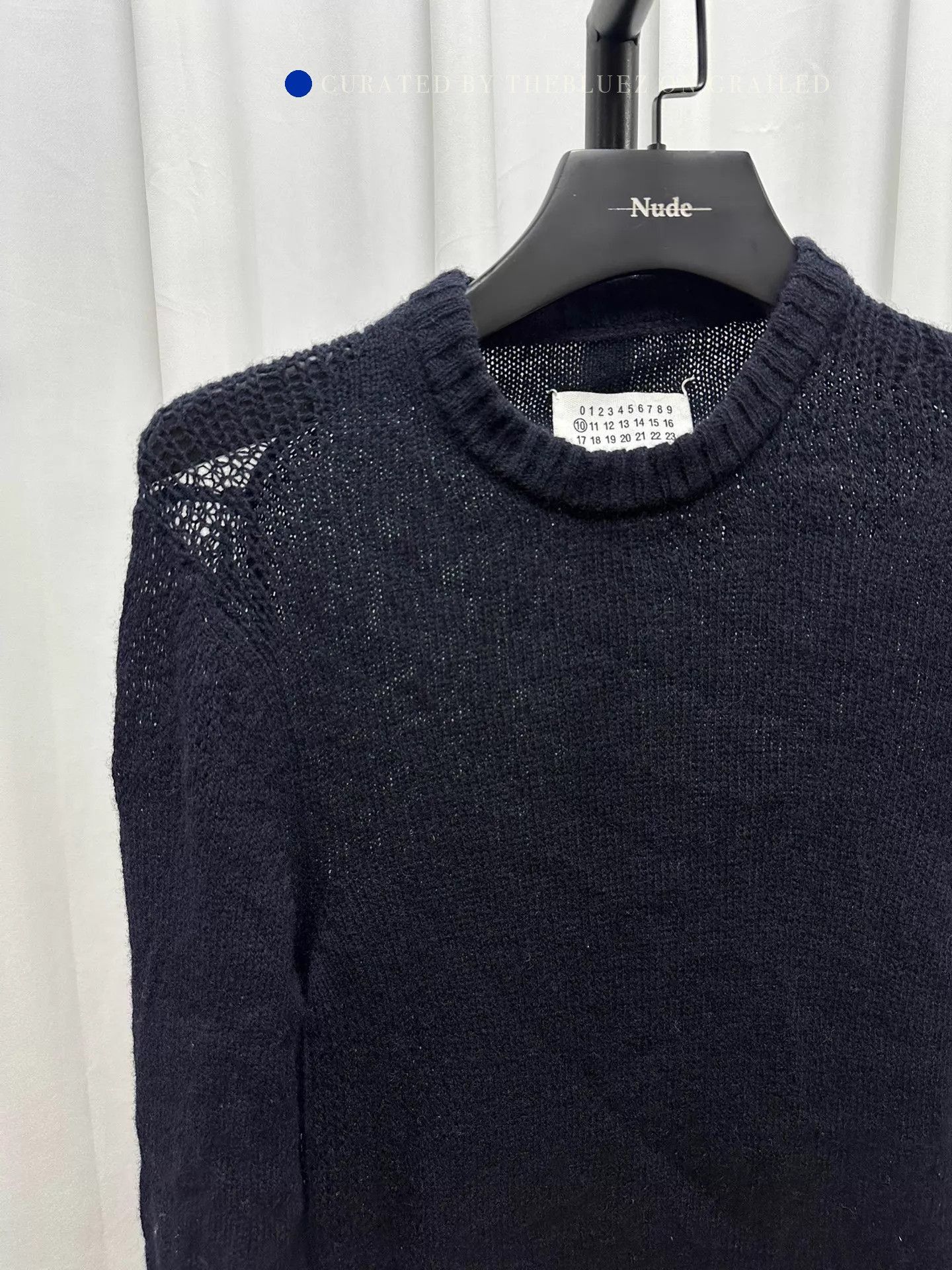 Maison Margiela Openwork Wool Knit Sweater in Black Size US M / EU 48-50 / 2 - 2 Thumbnail