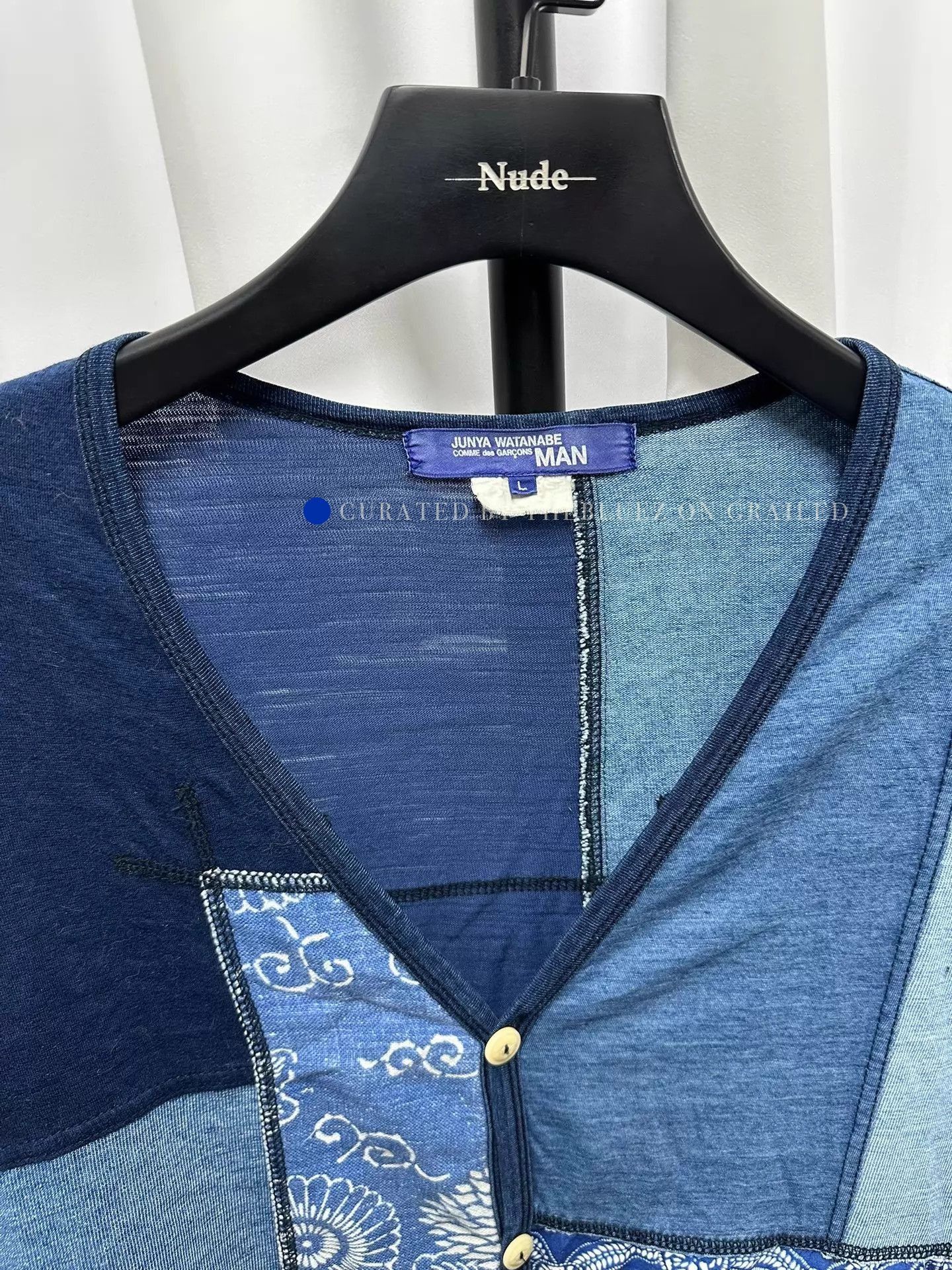 Junya Watanabe Indigo Patchwork Cardigan in Blue Size US L / EU 52-54 / 3 - 5 Thumbnail