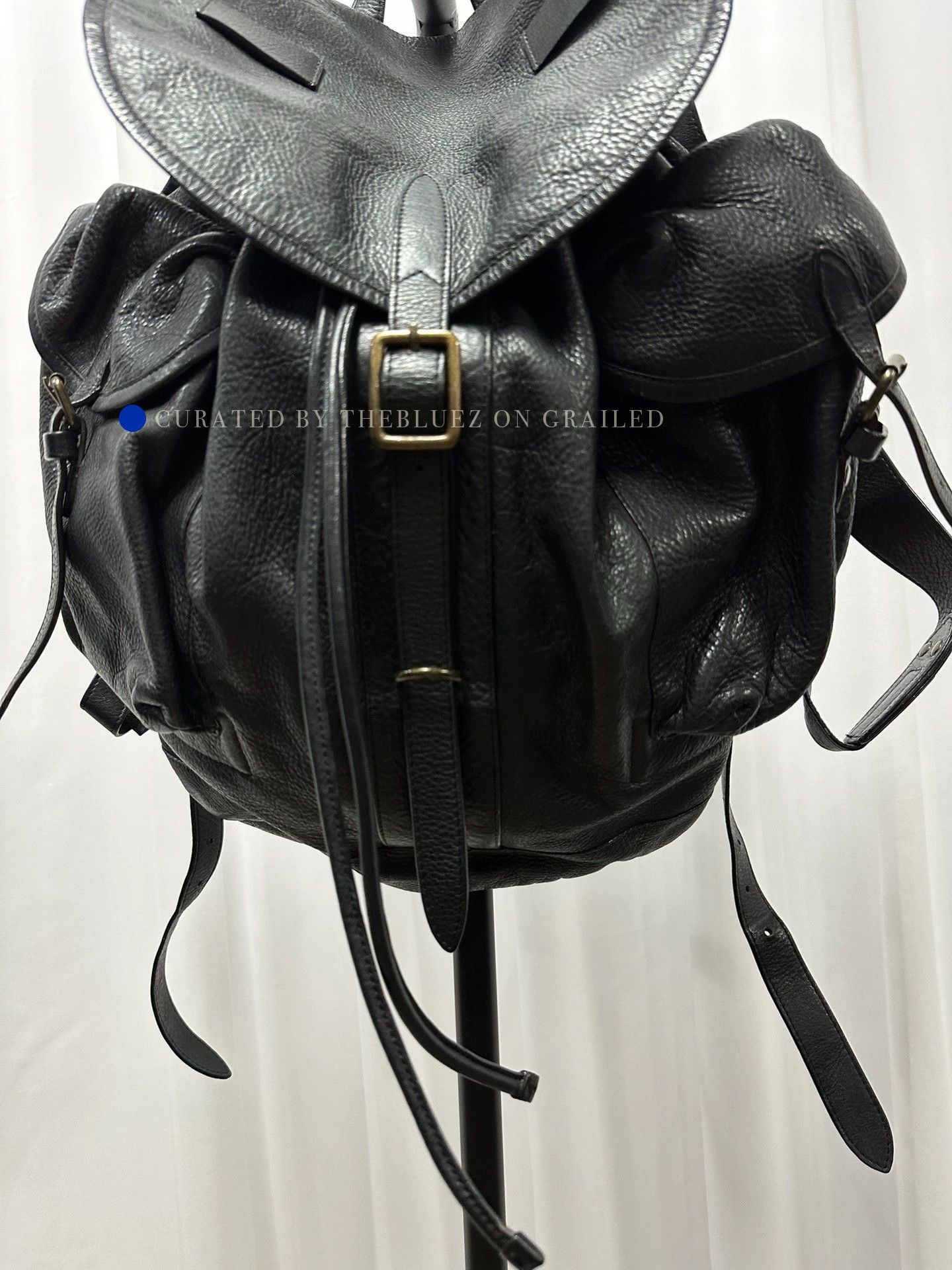 Dries Van Noten Stylish Black Leather Backpack Size ONE SIZE - 4 Thumbnail