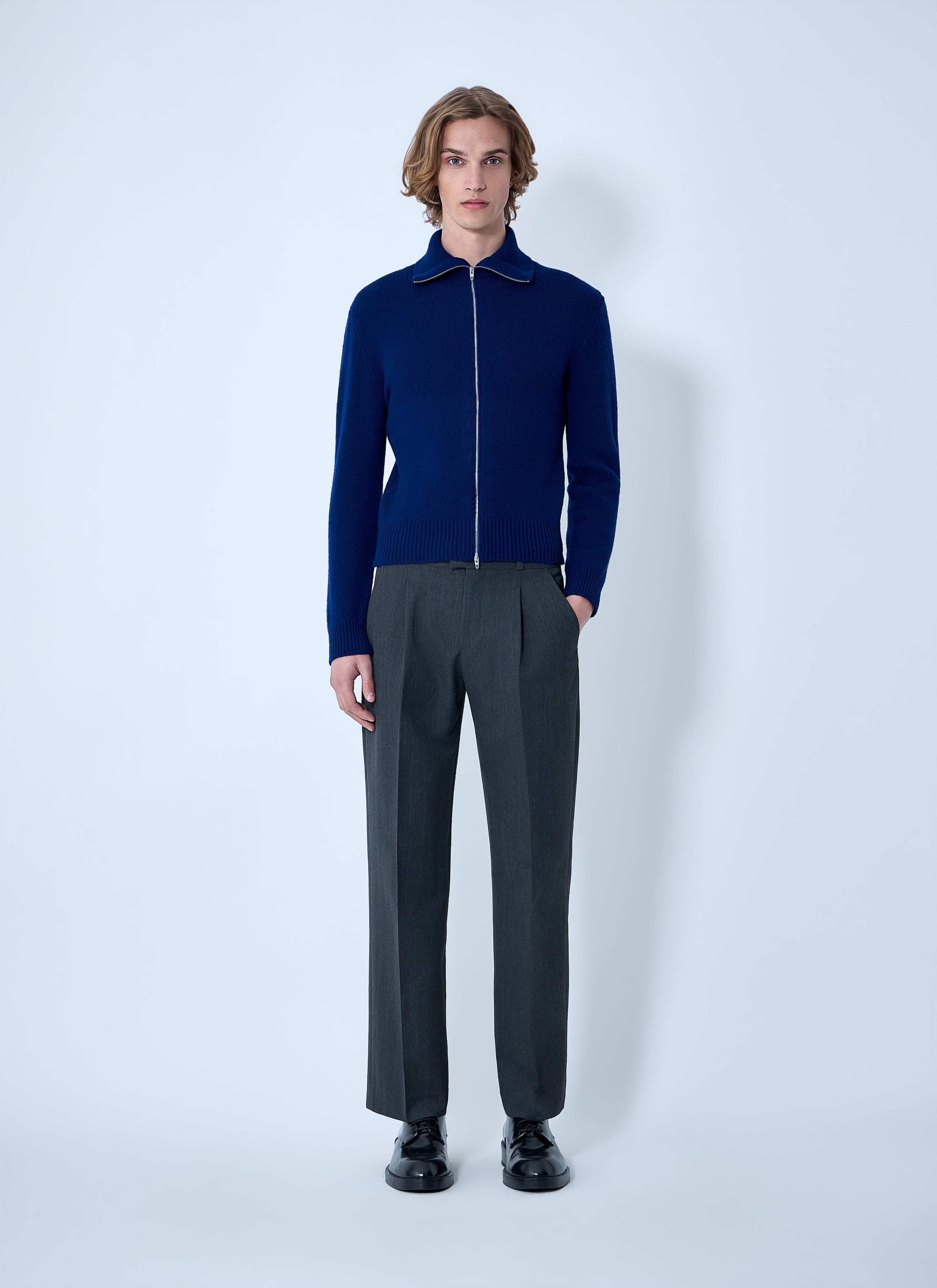 Jil Sander Zip-Up Wool Knit Cardigan Size US M / EU 48-50 / 2 - 2 Thumbnail