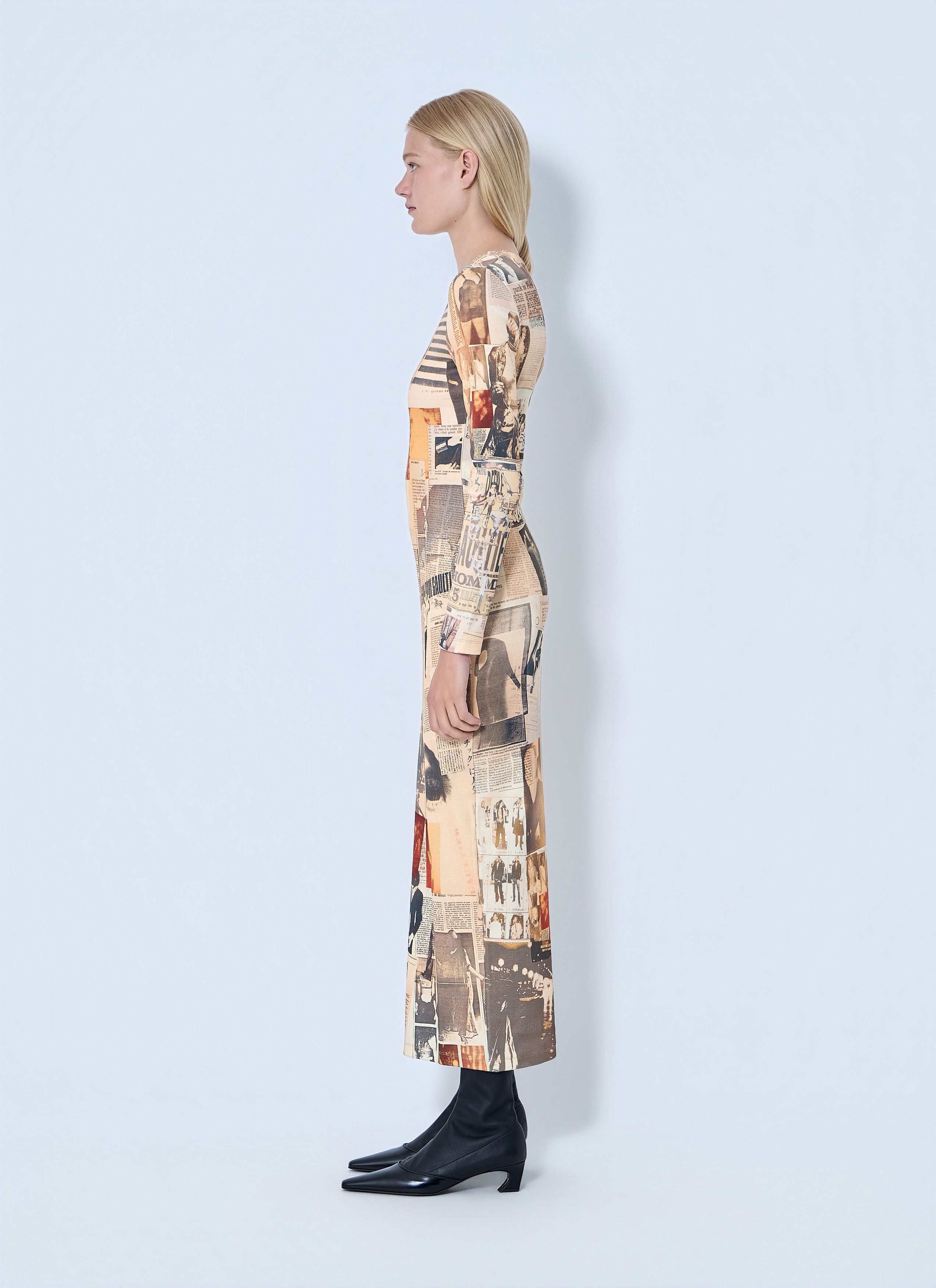 Jean Paul Gaultier Journal Printed Long Dress Size M / US 6-8 / IT 42-44 - 3 Thumbnail