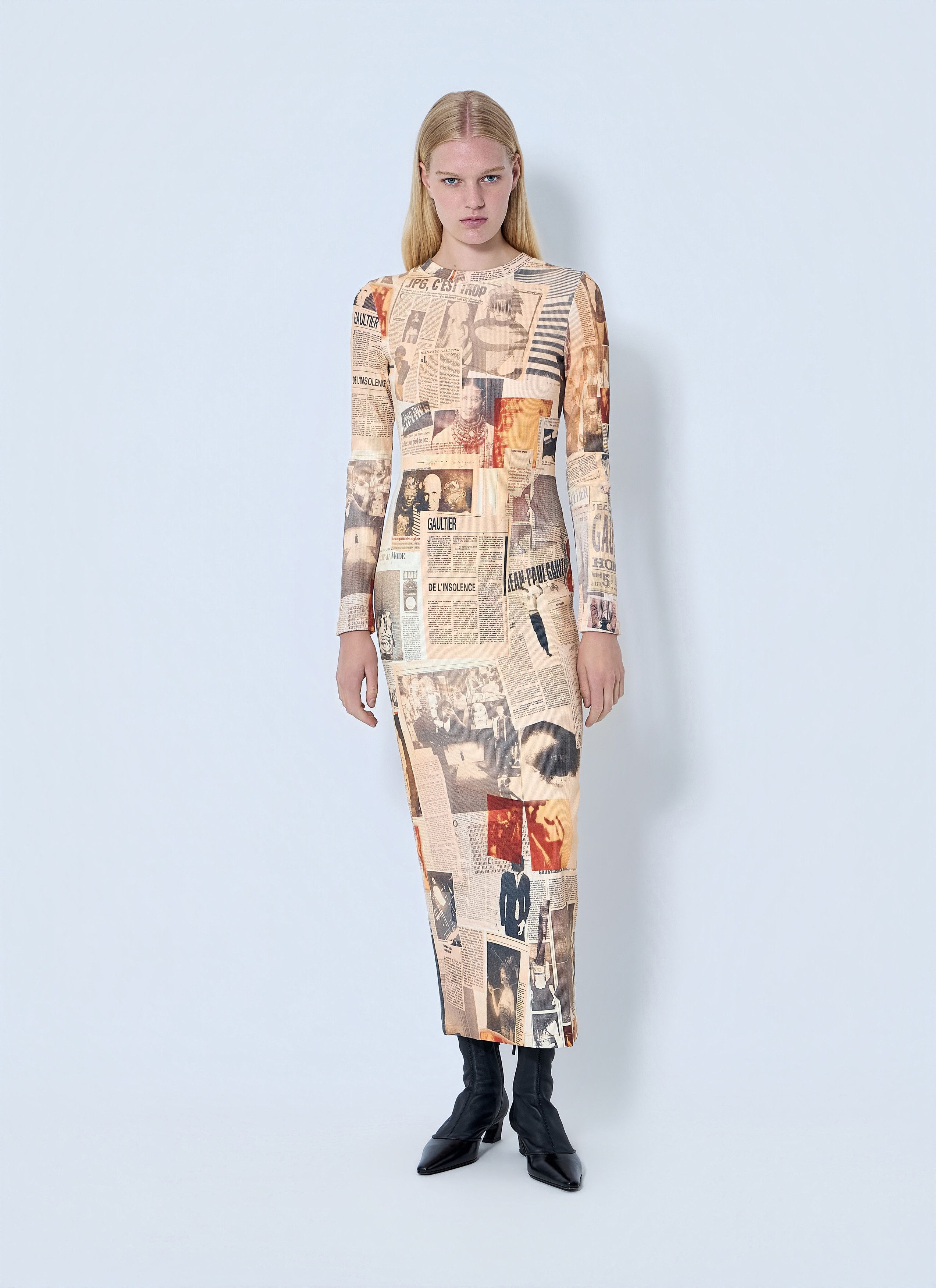 Jean Paul Gaultier Journal Printed Long Dress Size M / US 6-8 / IT 42-44 - 2 Thumbnail
