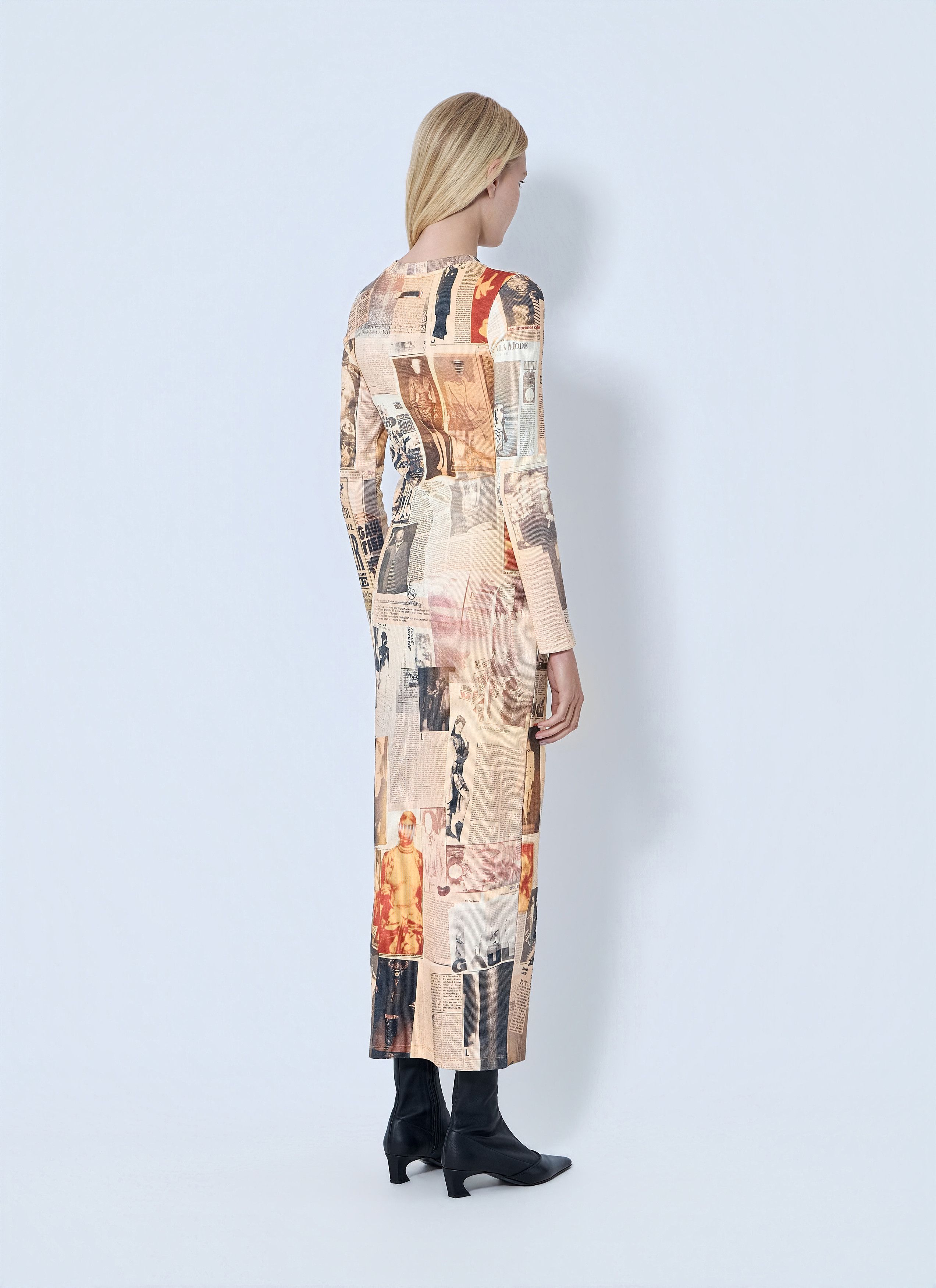 Jean Paul Gaultier Journal Printed Long Dress Size S / US 4 / IT 40 - 4 Thumbnail