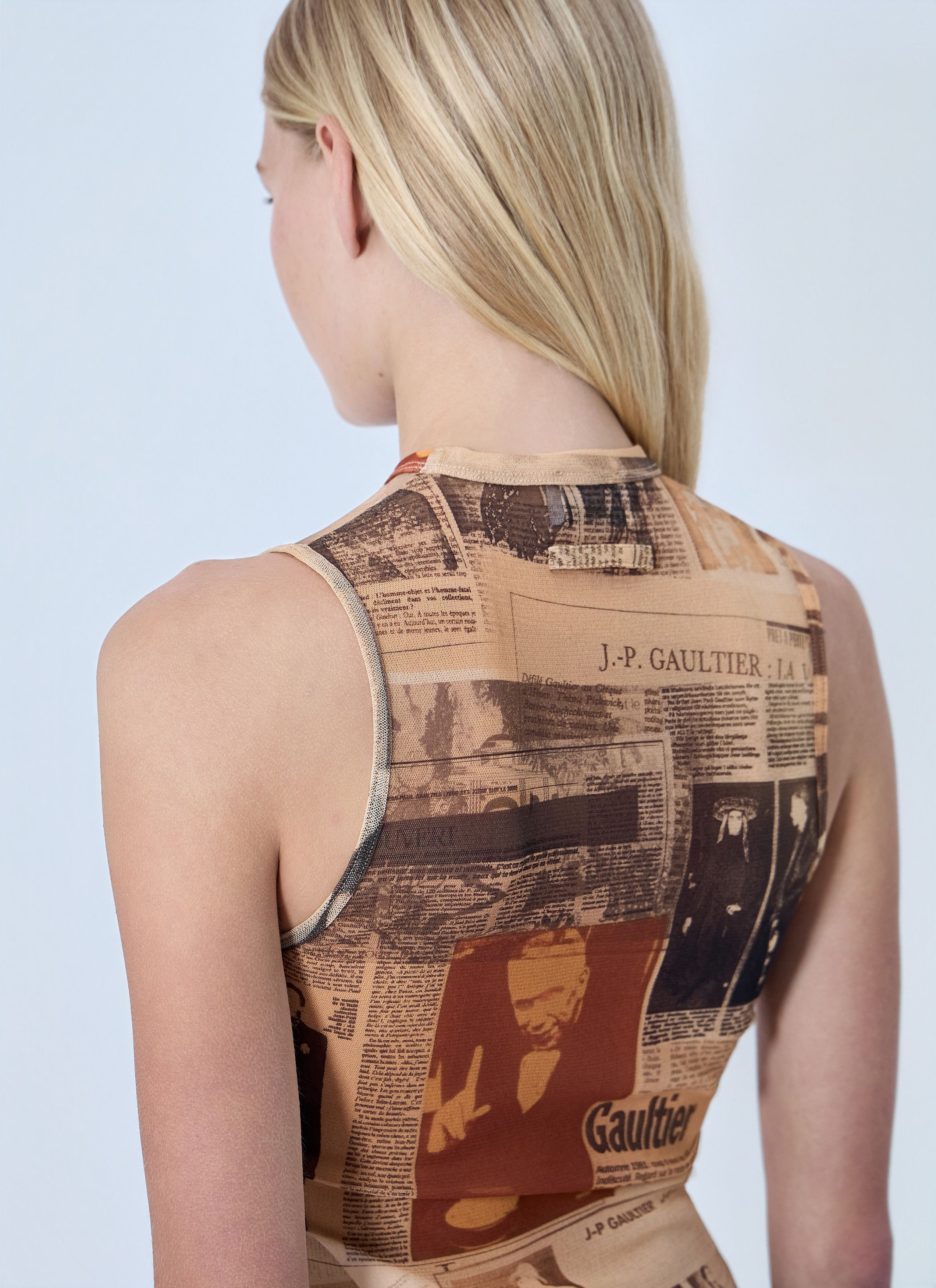 Jean Paul Gaultier Mesh Printed Journal Tank Top Size L / US 10 / IT 46 - 5 Thumbnail