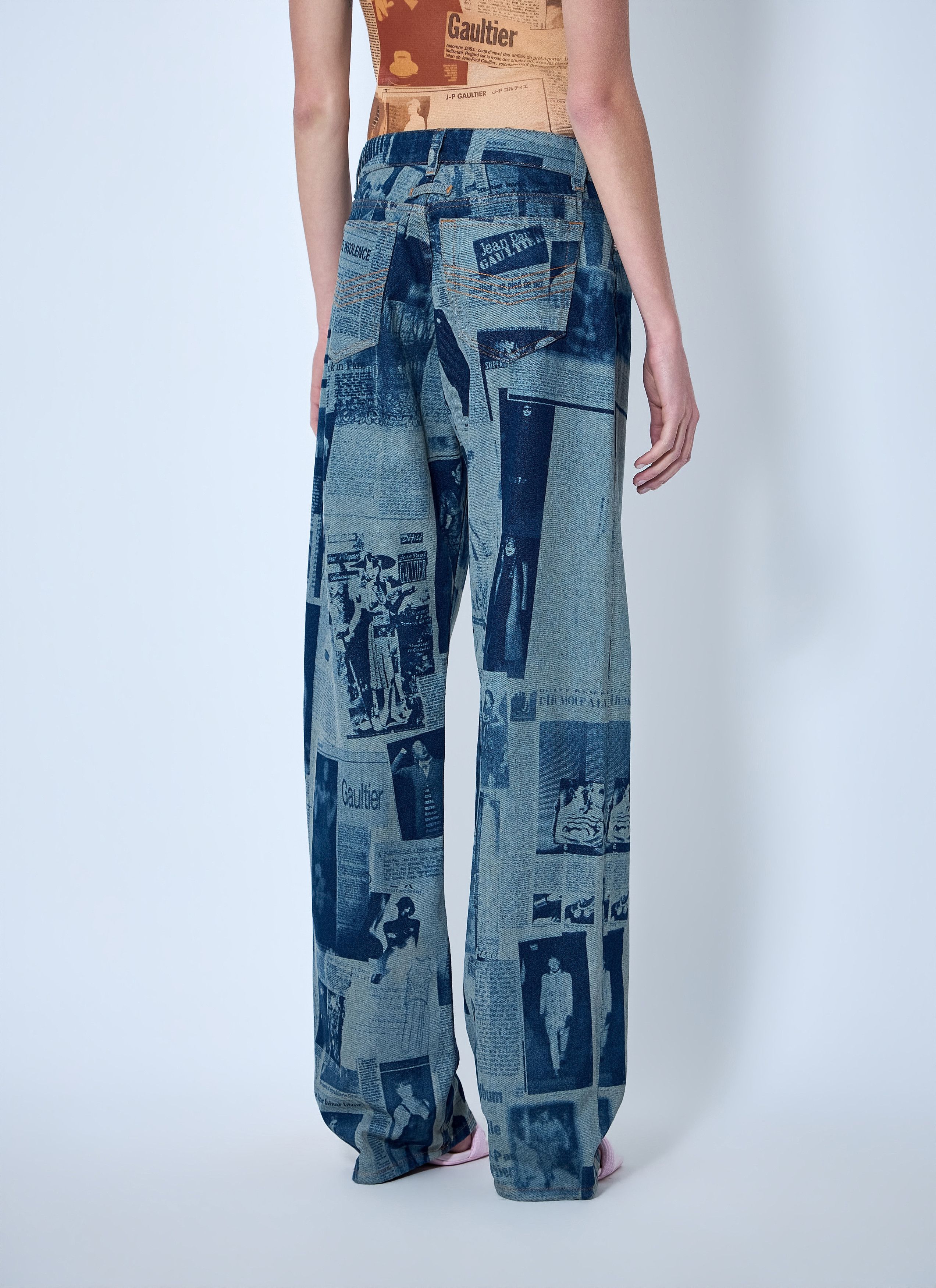Jean Paul Gaultier Newspaper Print Jeans Size 25" / US 0 / IT 36 - 4 Thumbnail