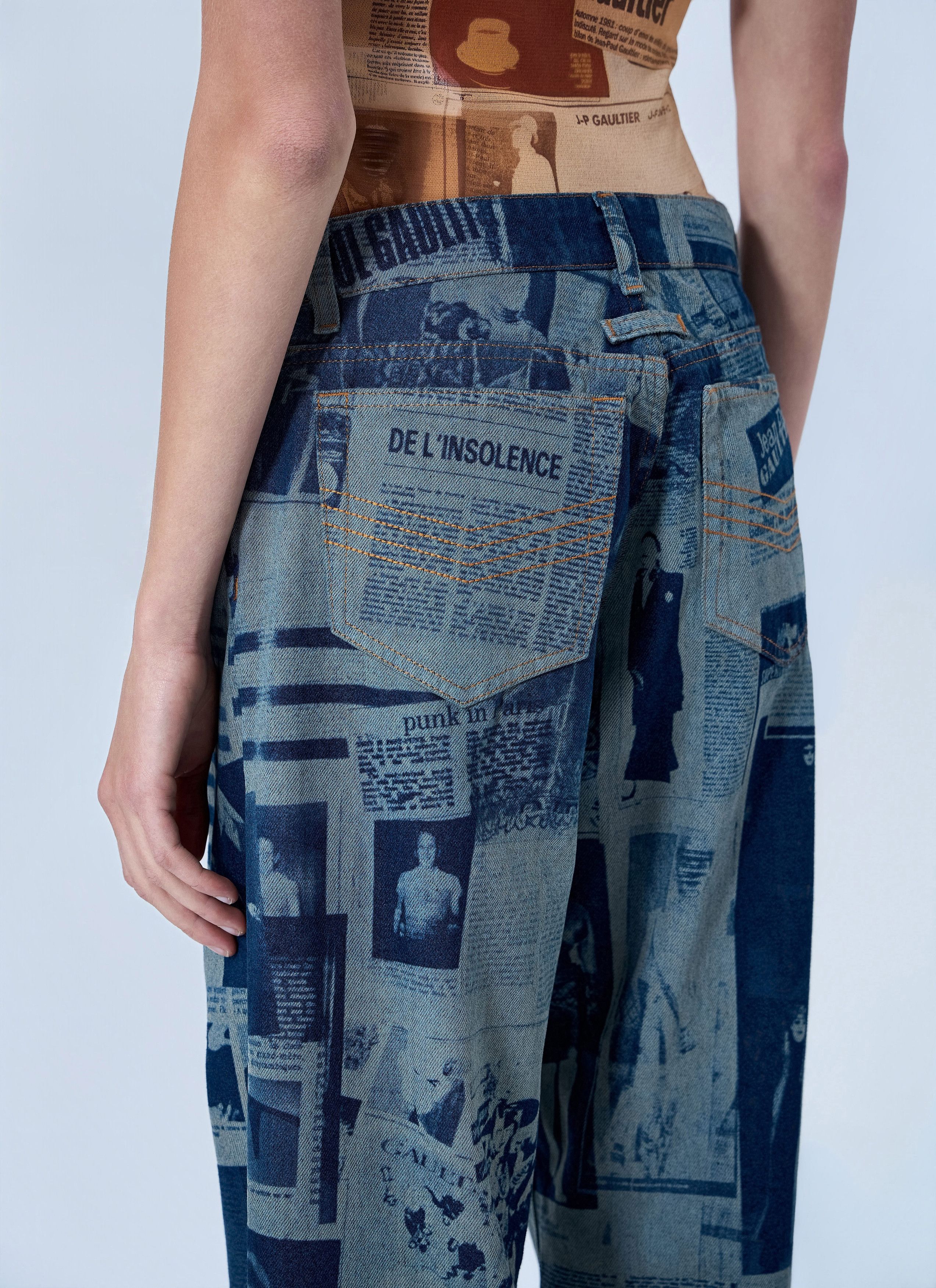 Jean Paul Gaultier Newspaper Print Jeans Size 25" / US 0 / IT 36 - 5 Thumbnail
