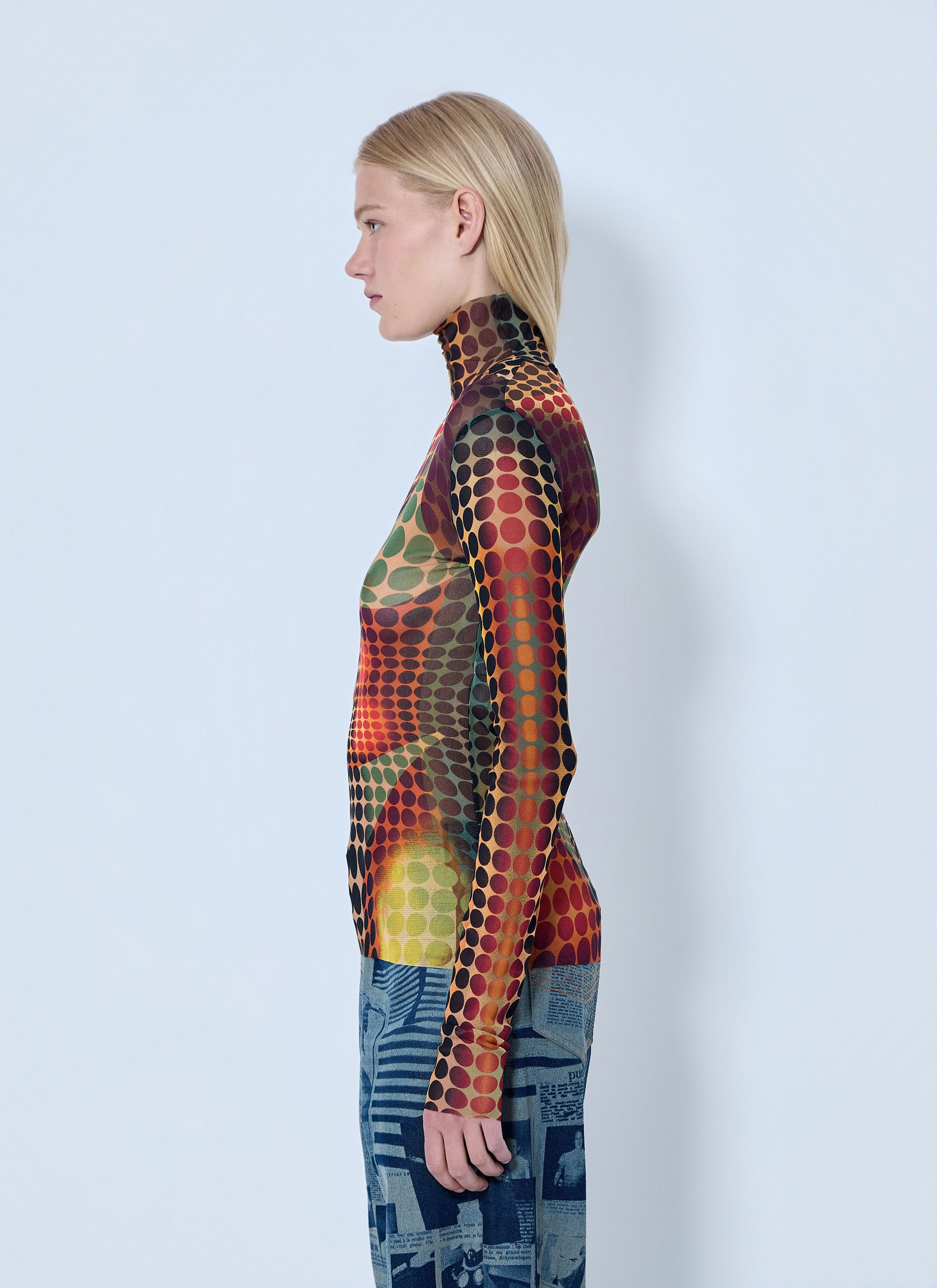 Jean Paul Gaultier Re-Edition The Brown Dots Mesh Top Size XS / US 0-2 / IT 36-38 - 3 Thumbnail