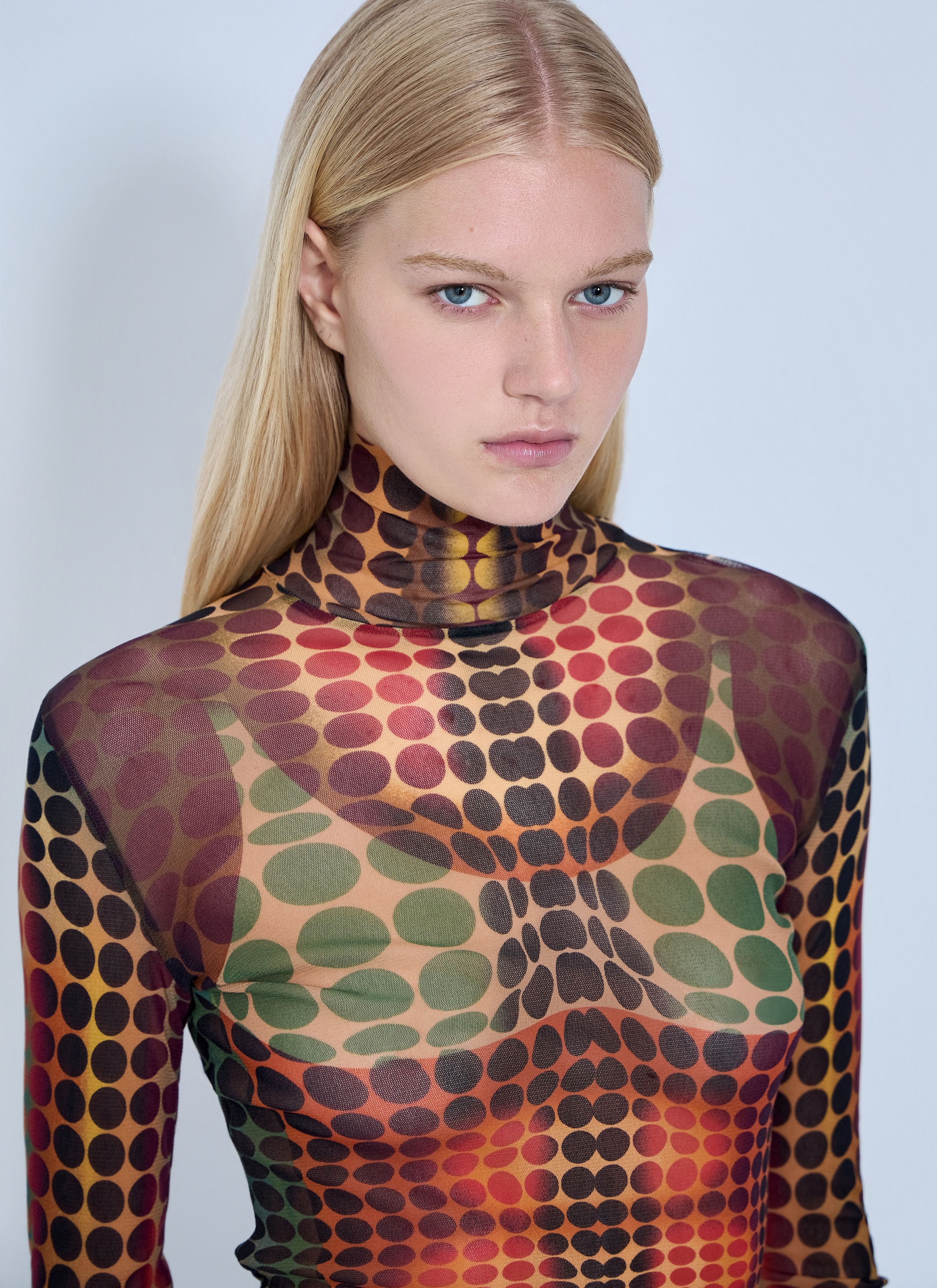 Jean Paul Gaultier Re-Edition The Brown Dots Mesh Top Size XS / US 0-2 / IT 36-38 - 5 Thumbnail