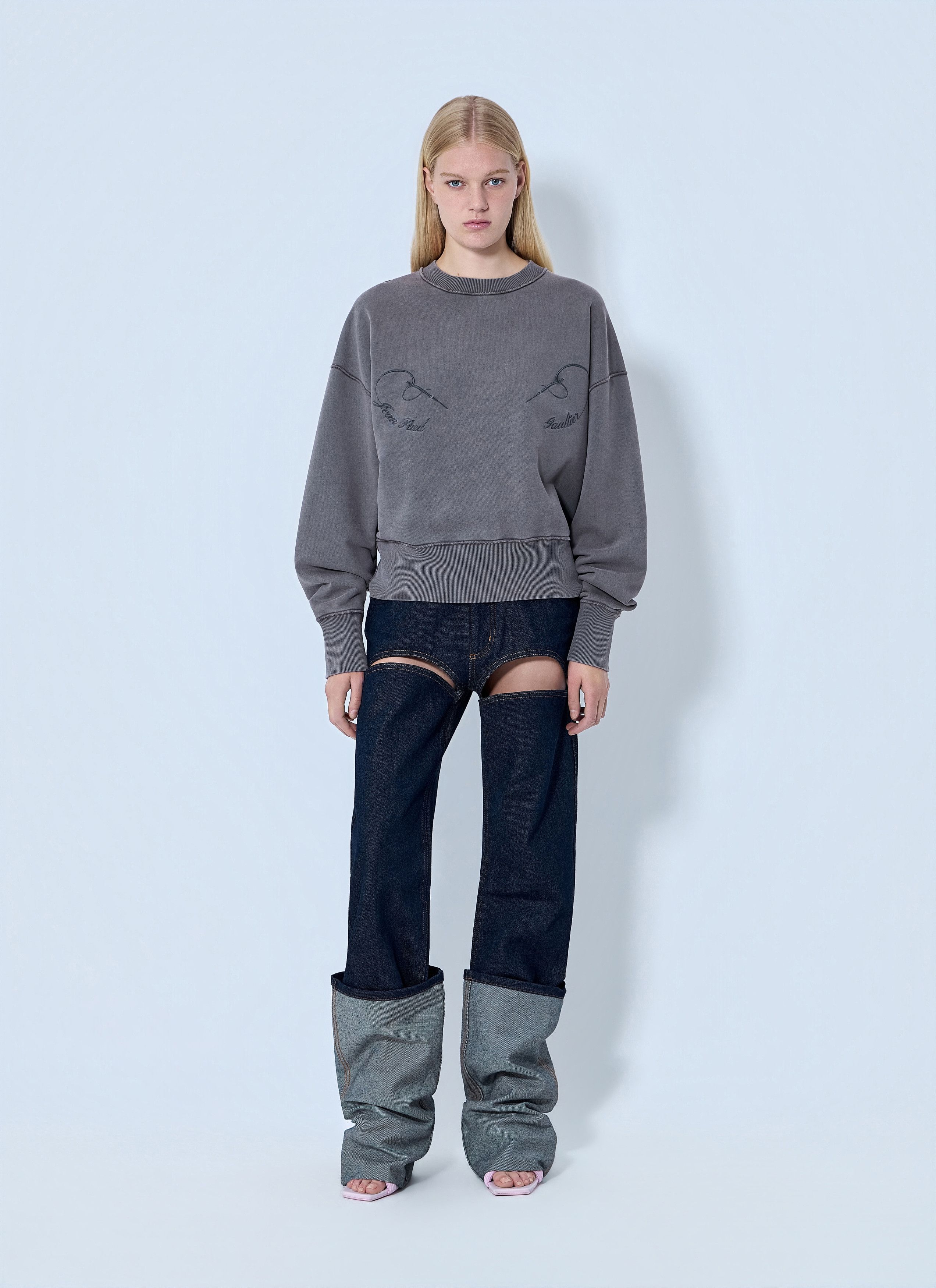 Jean Paul Gaultier Fleece Embroidered Sweatshirt Size S / US 4 / IT 40 - 2 Thumbnail