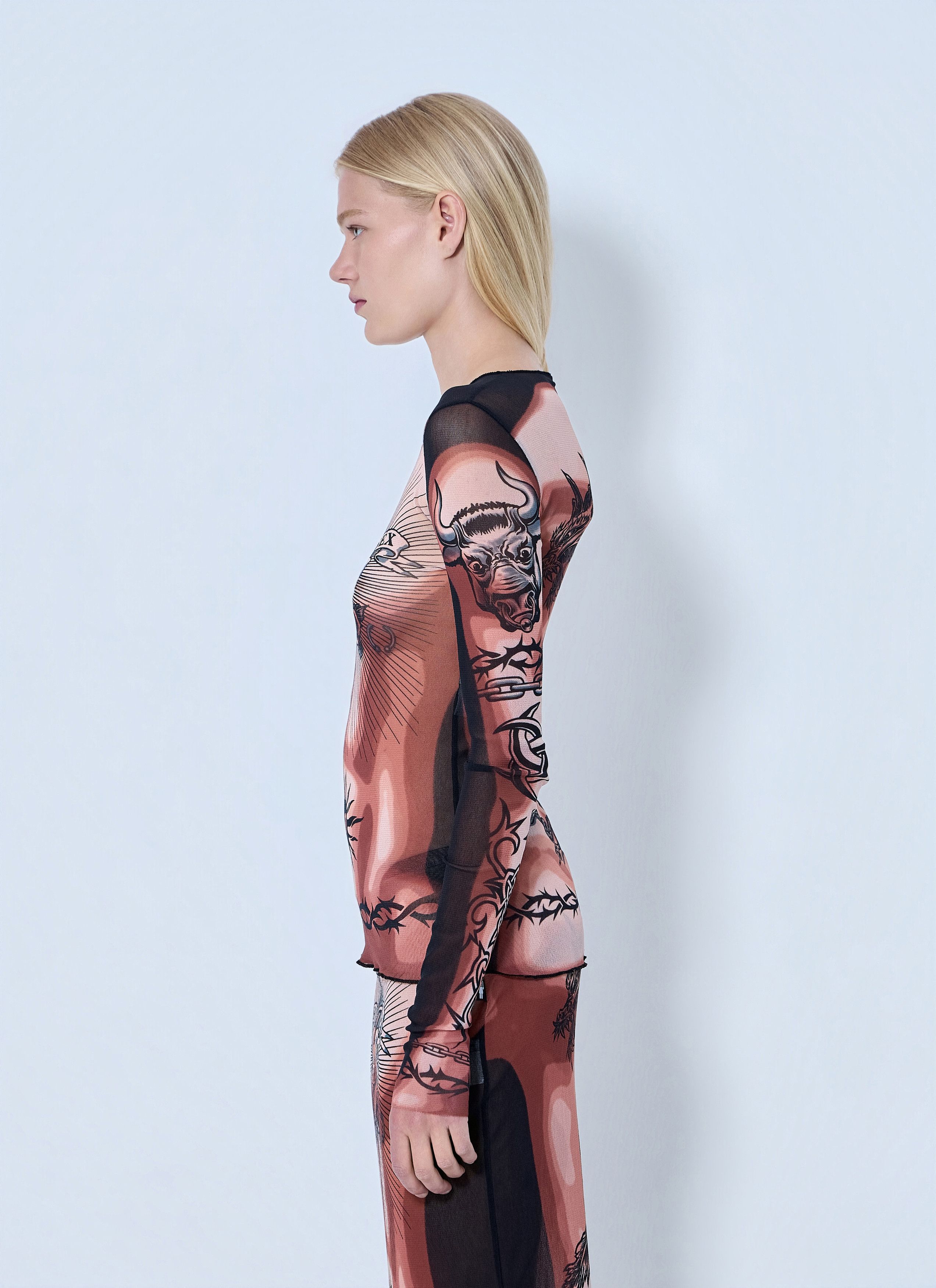 Jean Paul Gaultier Re-Edition Safe Sex Tattoo Longsleeve Top Size XS / US 0-2 / IT 36-38 - 3 Thumbnail