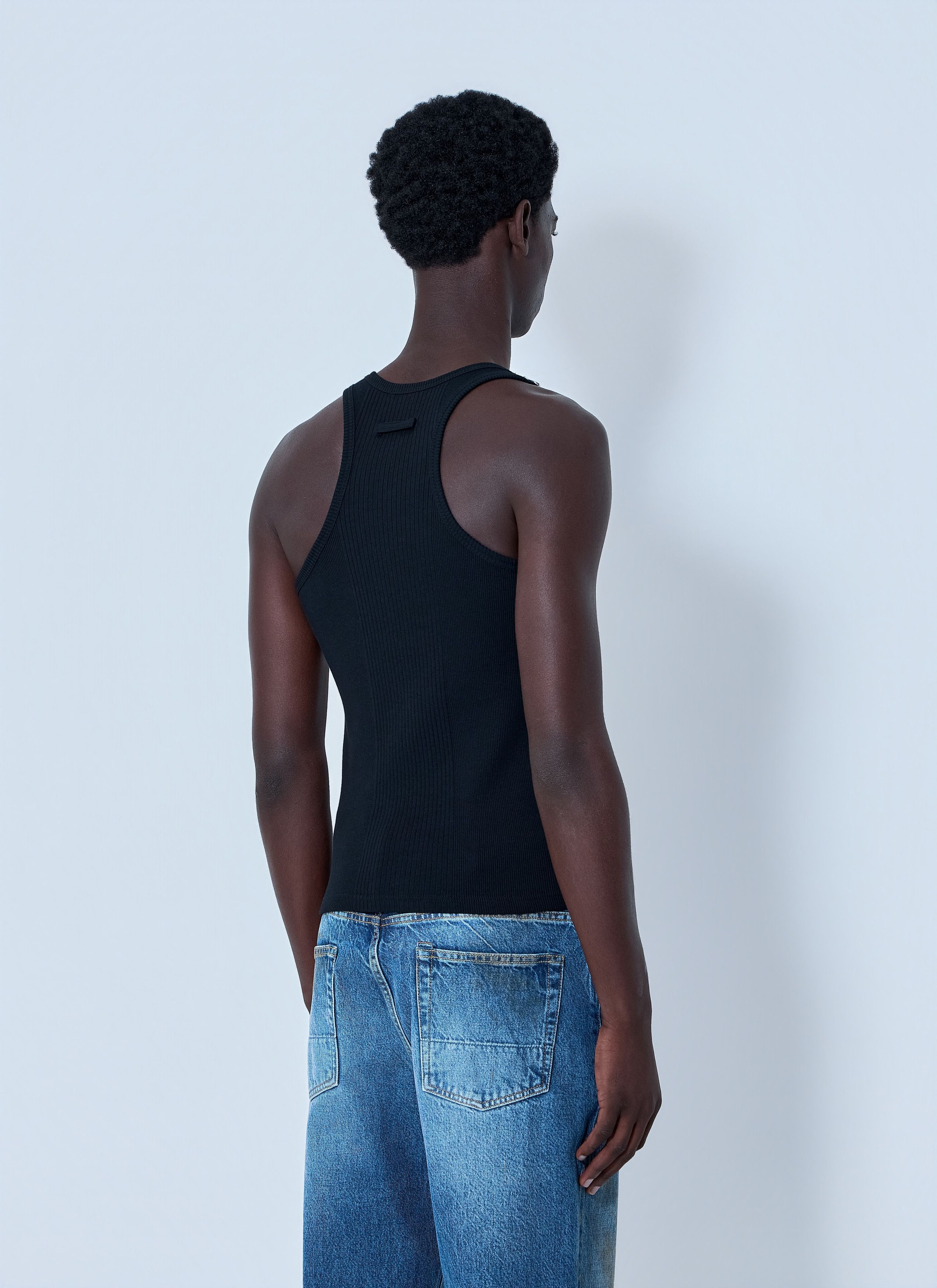 Jean Paul Gaultier Ribbed Tank Top with Metal Hardware Size US S / EU 44-46 / 1 - 4 Thumbnail