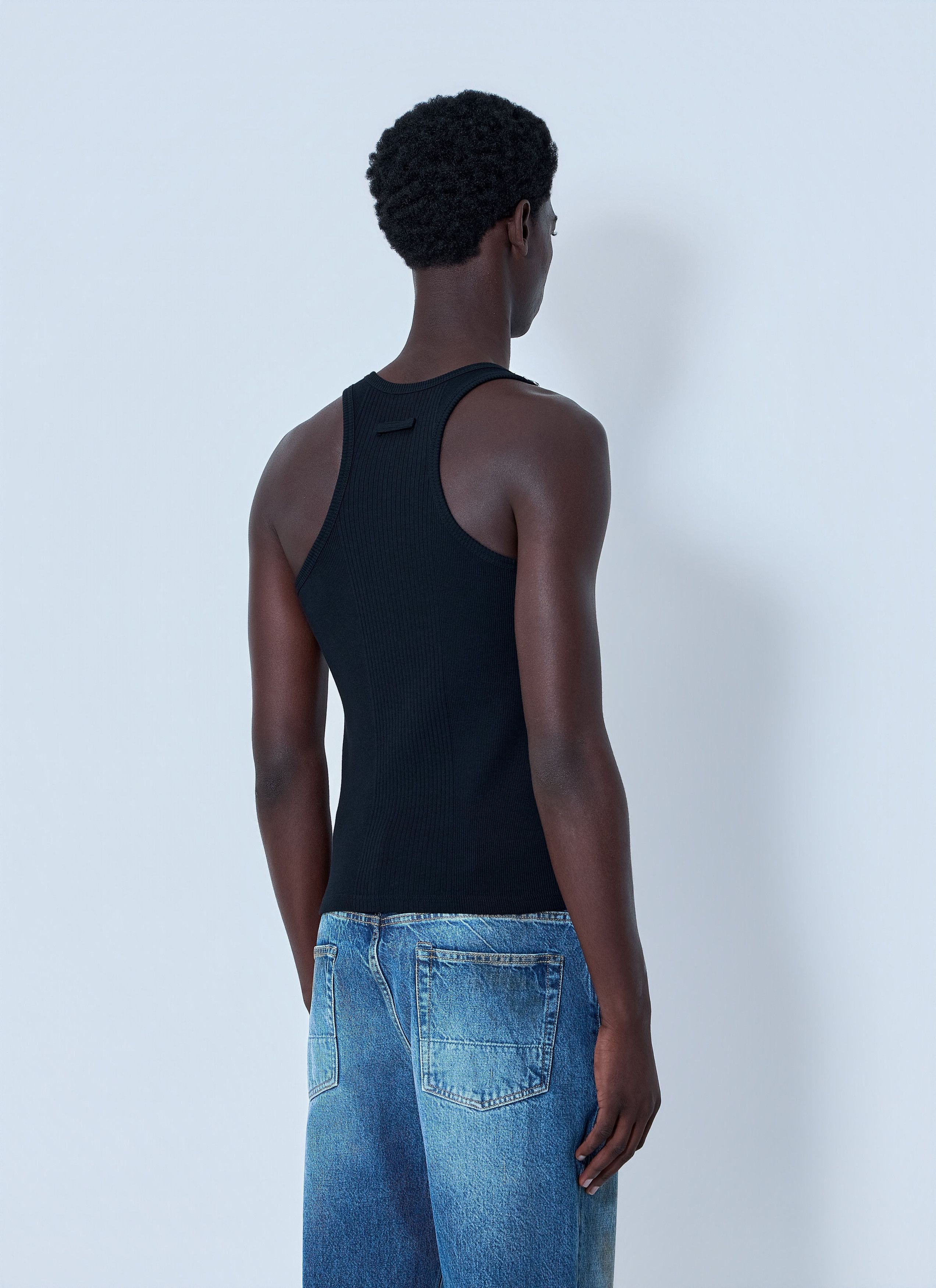 Jean Paul Gaultier Ribbed Tank Top with Metal Hardware Size US XXL / EU 58 / 5 - 4 Thumbnail