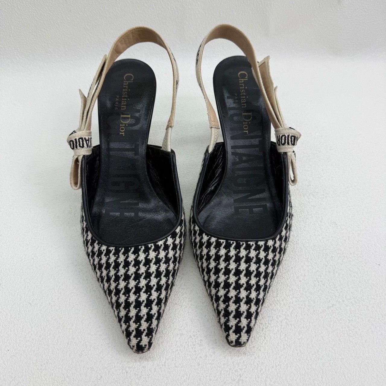 Dior Dior Houndstooth J'Adior Slingback Heels Size 36.5 Size US 6.5 / IT 36.5 - 3 Thumbnail