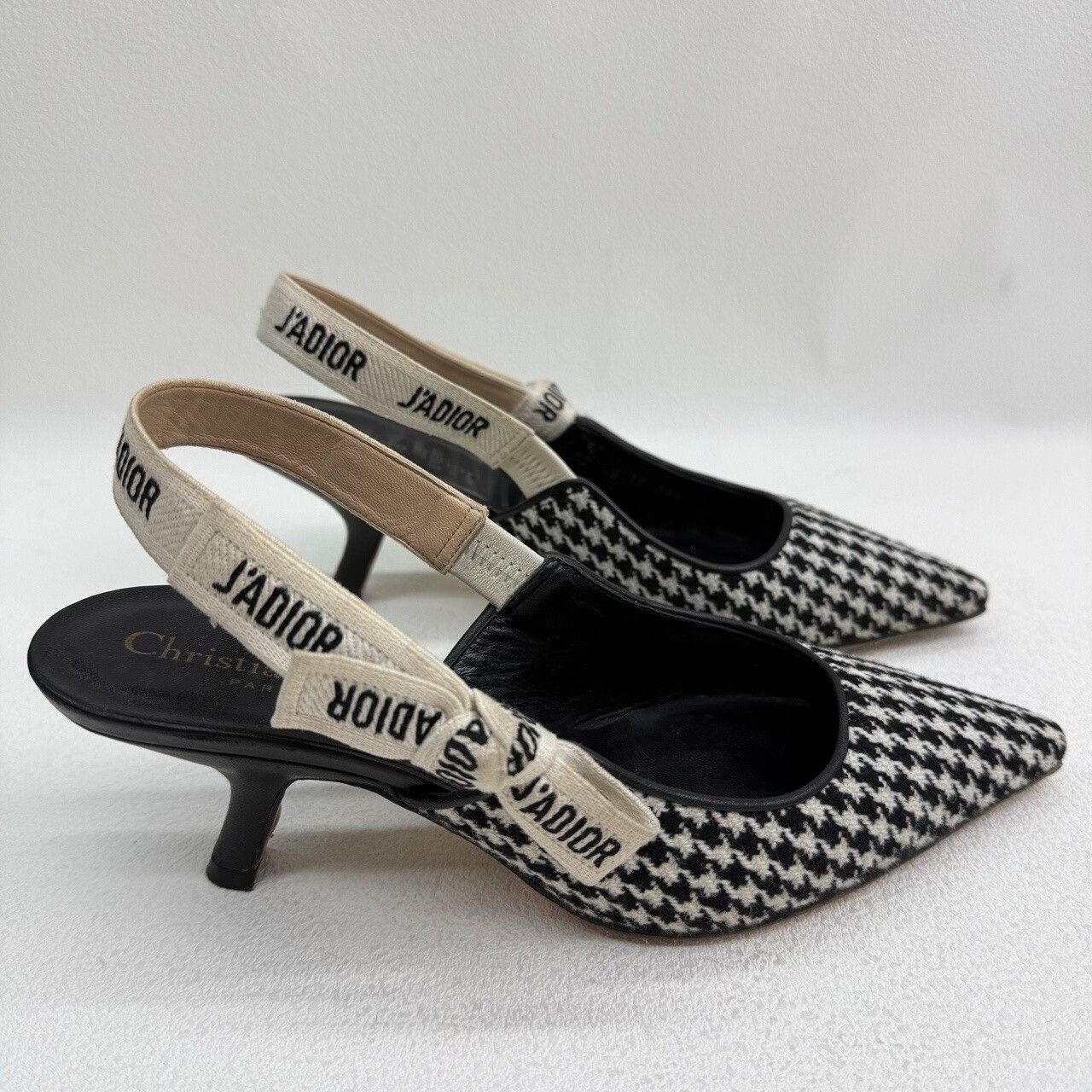 Dior Dior Houndstooth J'Adior Slingback Heels Size 36.5 Size US 6.5 / IT 36.5 - 5 Thumbnail