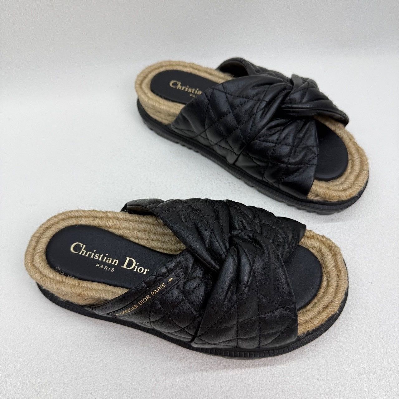Dior Dior Dtwist Quilted Leather Sandals Size 35.5 Size US 5.5 / IT 35.5 - 3 Thumbnail