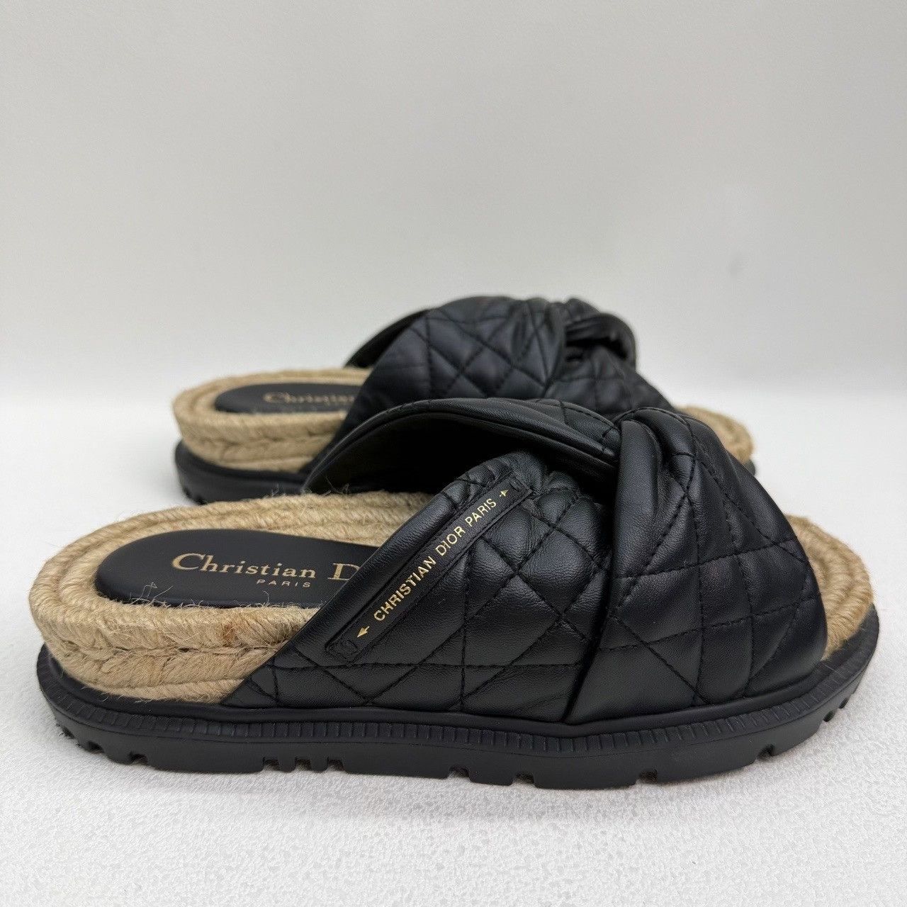 Dior Dior Dtwist Quilted Leather Sandals Size 35.5 Size US 5.5 / IT 35.5 - 4 Thumbnail