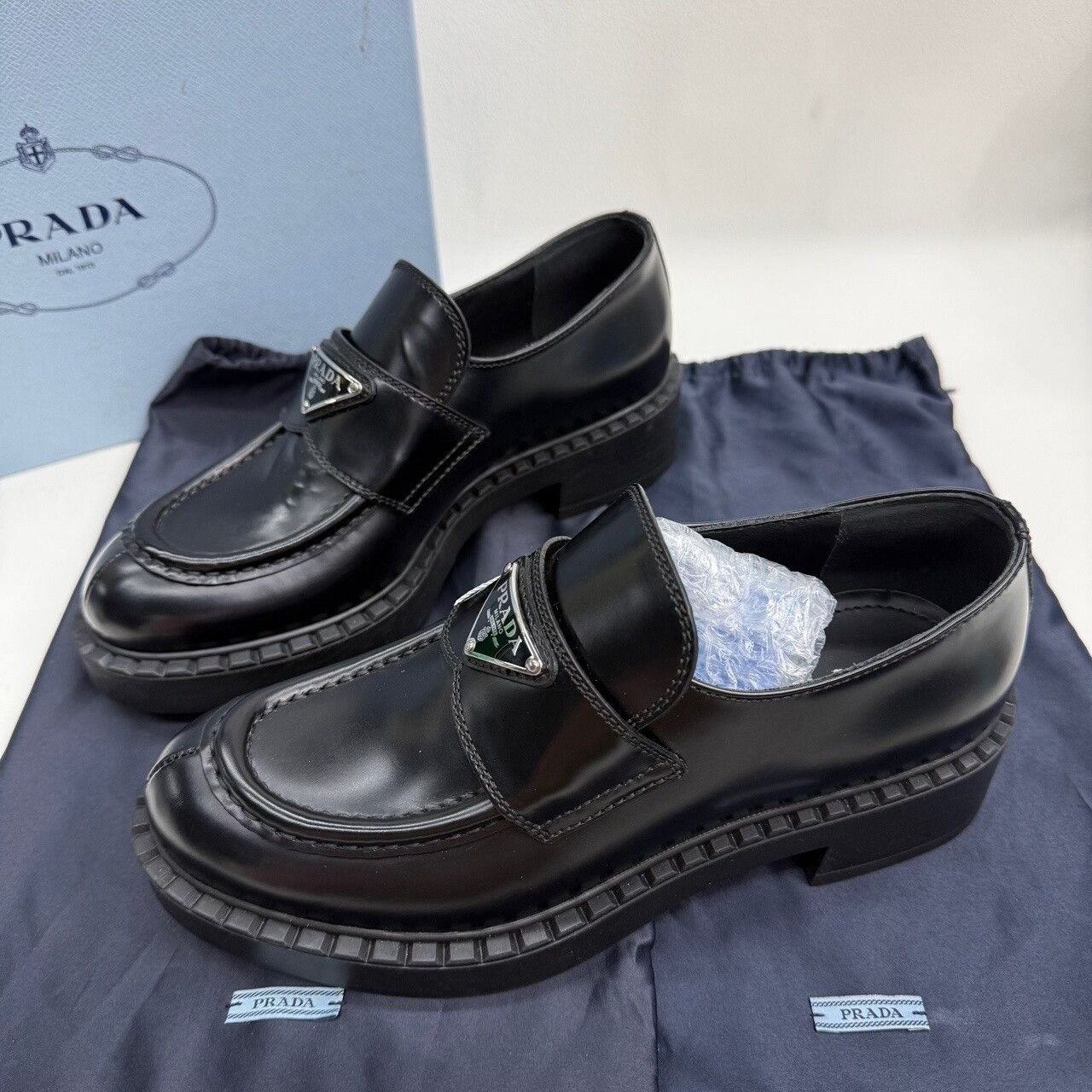 Prada Prada Black Leather Loafers Size 36 Size US 6 / IT 36 - 3 Thumbnail