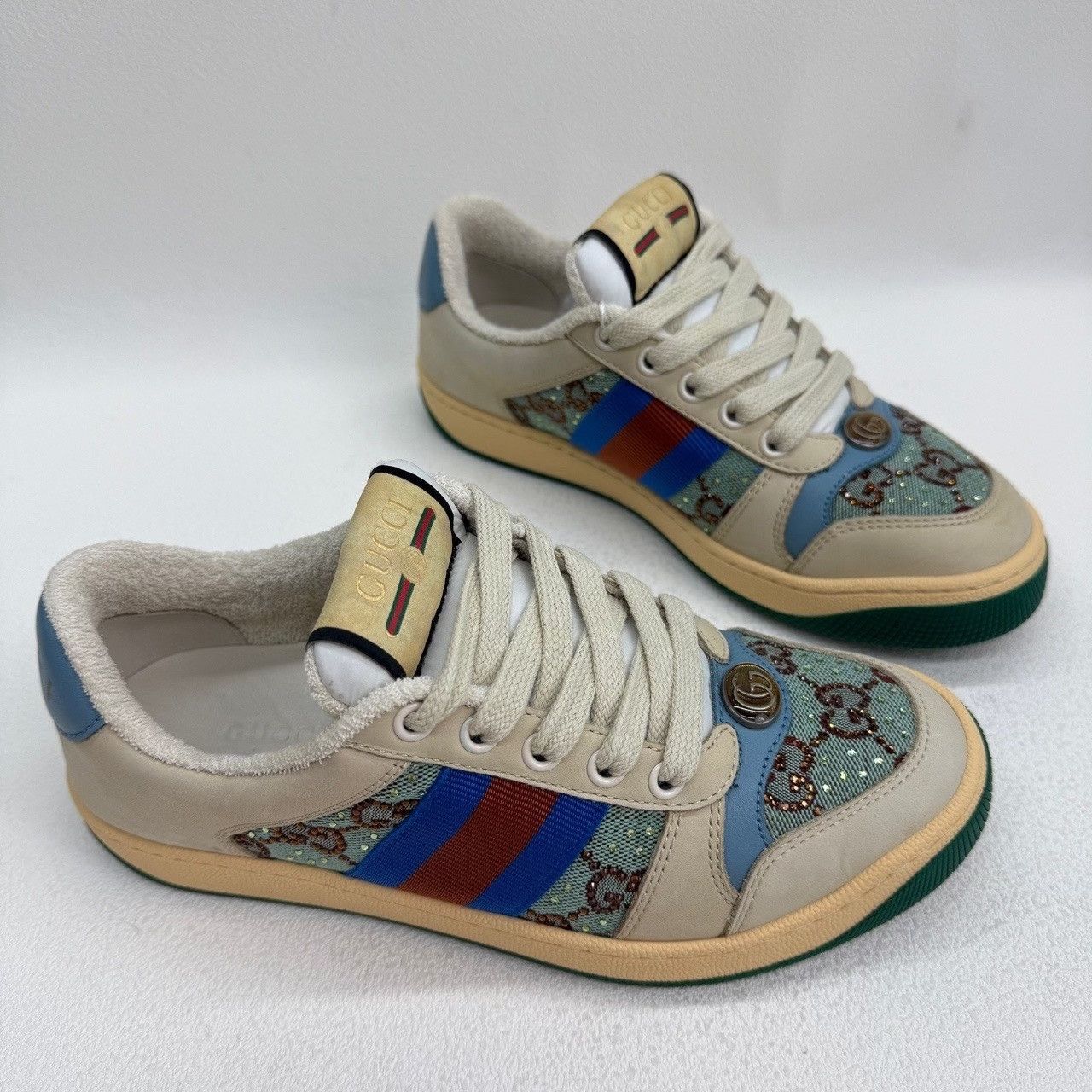 Gucci Gucci Crystal Screener Low-Top Sneakers Size 35.5 Size US 5.5 / IT 35.5 - 4 Thumbnail