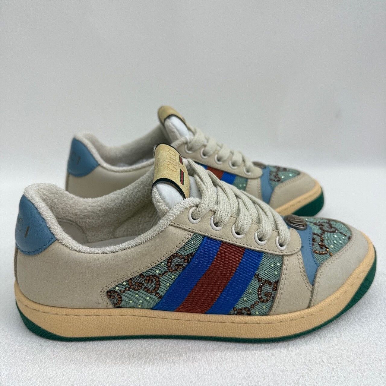 Gucci Gucci Crystal Screener Low-Top Sneakers Size 35.5 Size US 5.5 / IT 35.5 - 5 Thumbnail