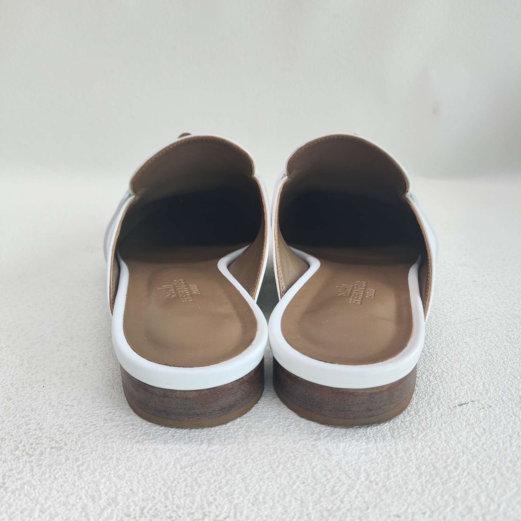 Hermes Hermes White Kelly Leather Mules Size 38 Size US 8 / IT 38 - 6 Thumbnail