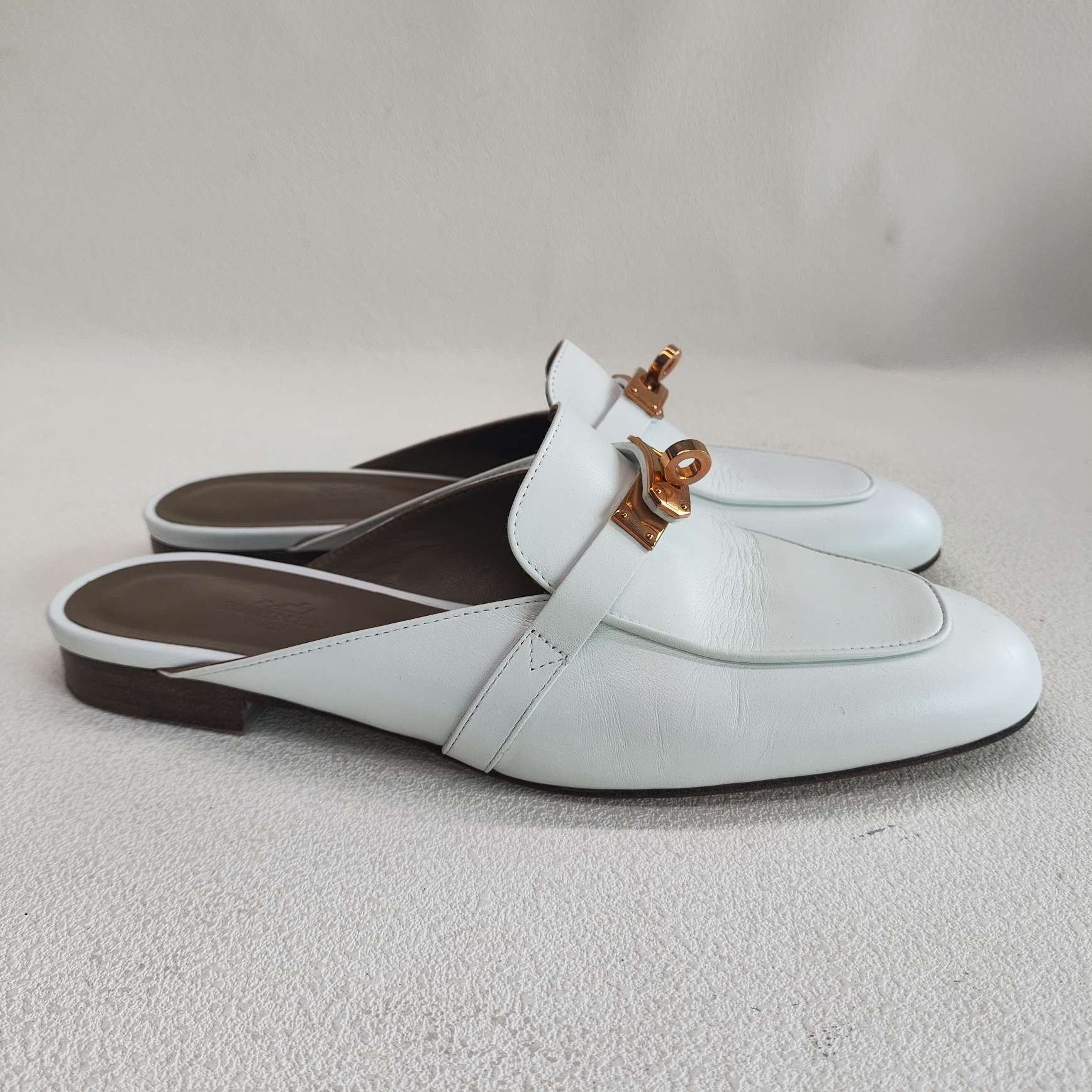 Hermes Hermes White Kelly Leather Mules Size 38 Size US 8 / IT 38 - 5 Thumbnail