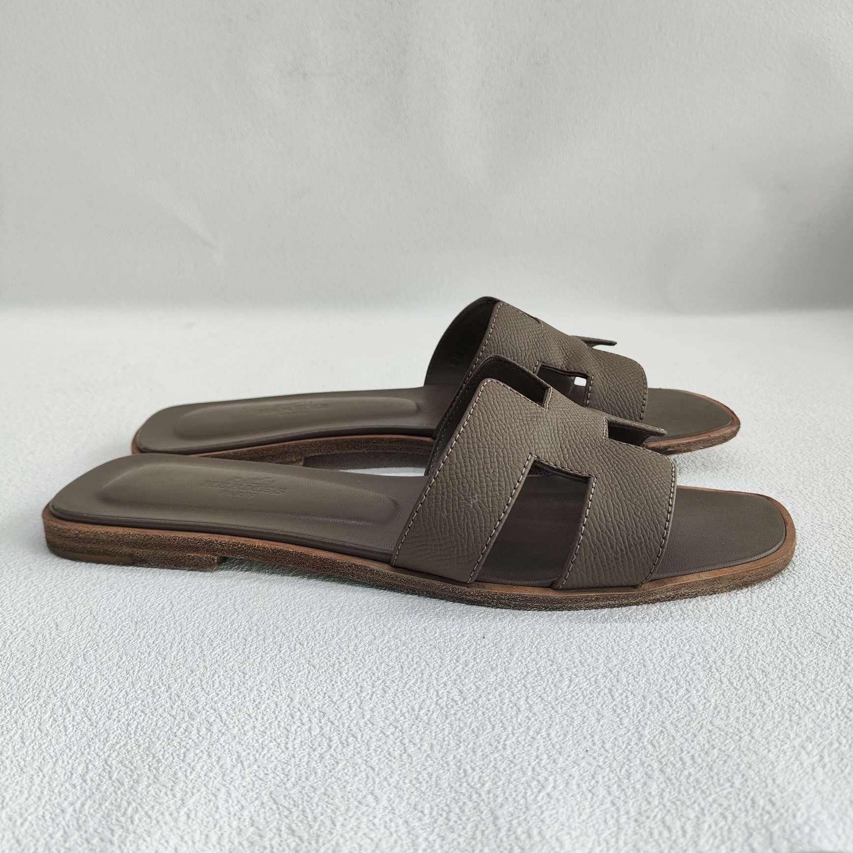 Hermes Hermes Etoupe Oran Sandals Size 38 Size US 8 / IT 38 - 5 Thumbnail