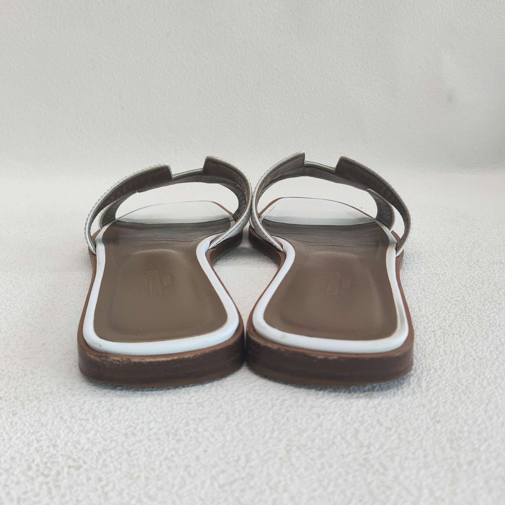 Hermes Hermès White Leather Oran Sandals Size 38 Size US 8 / IT 38 - 6 Thumbnail