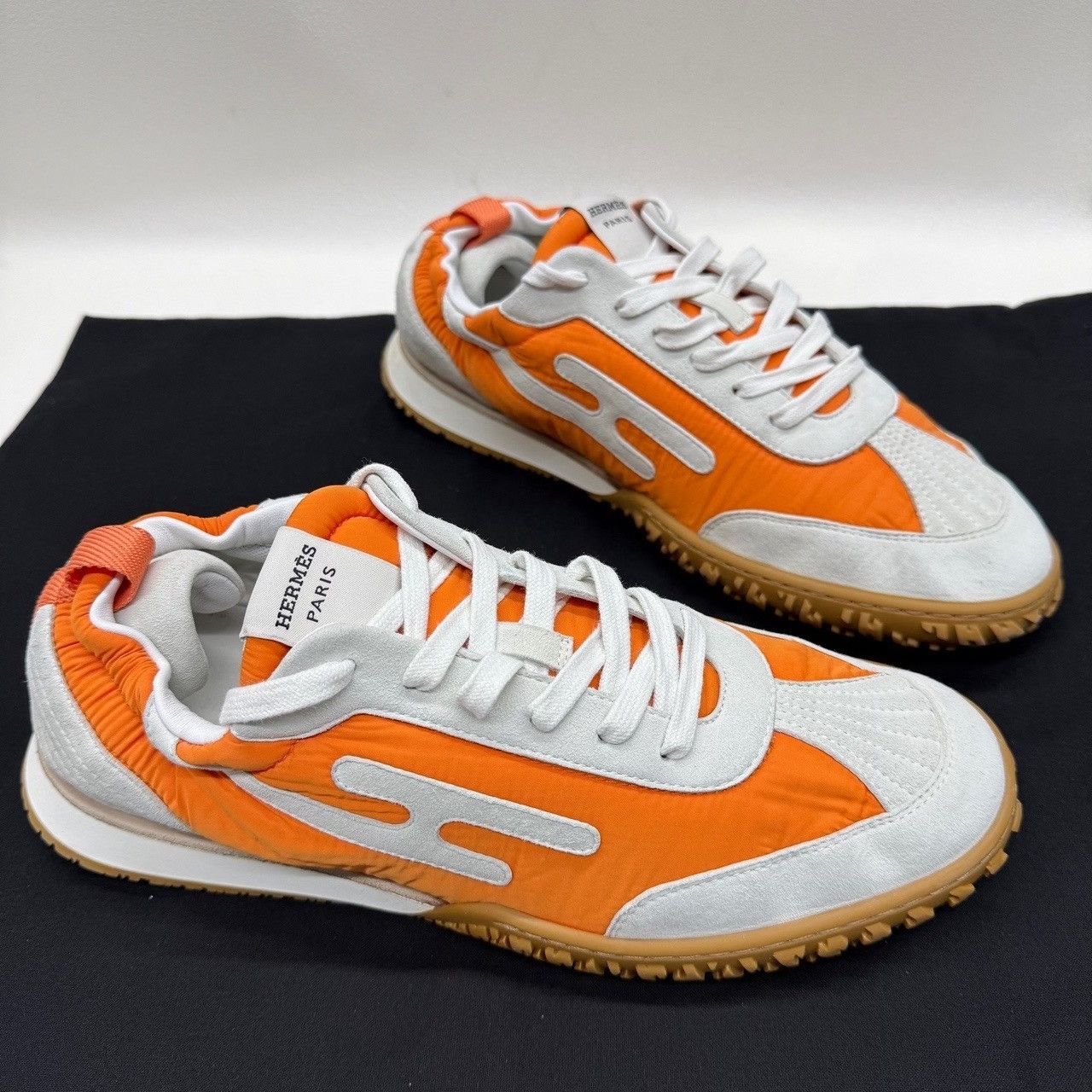 Hermes Hermès Orange Low-Top Sneakers Size US 8 Size US 8 / EU 41 - 4 Thumbnail